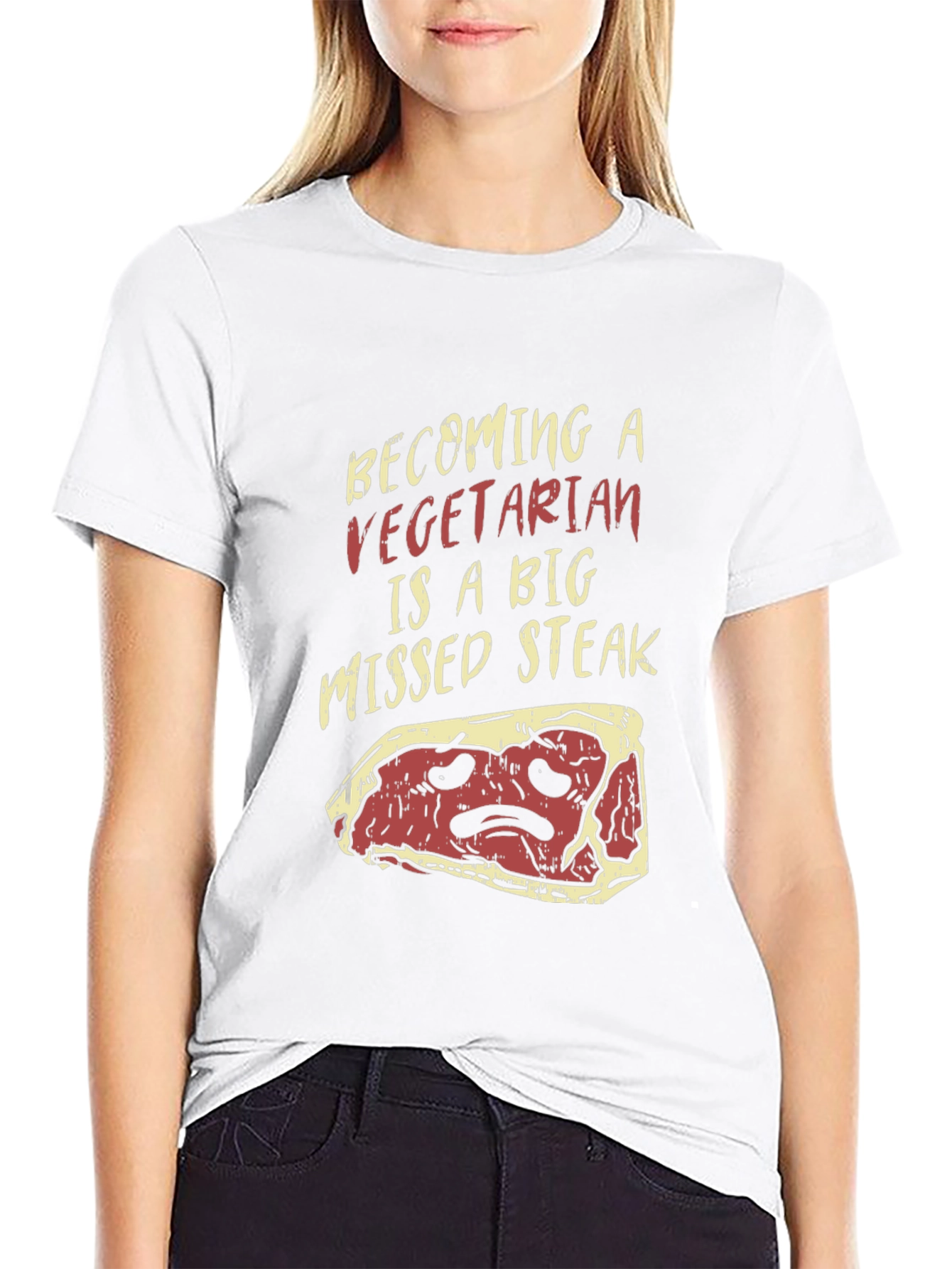 Vegetarian Missed Steak Graphic T-Shirt