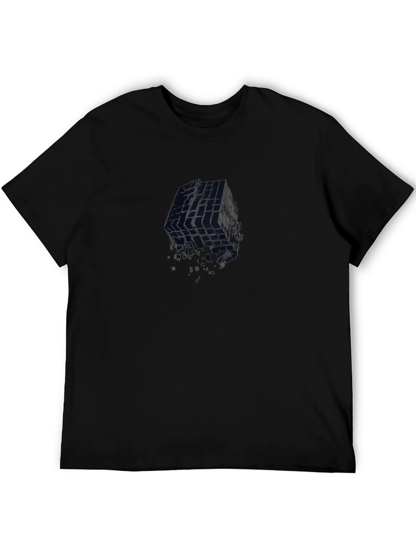 Abstract Cube Graphic Tee - Modern Black T-Shirt