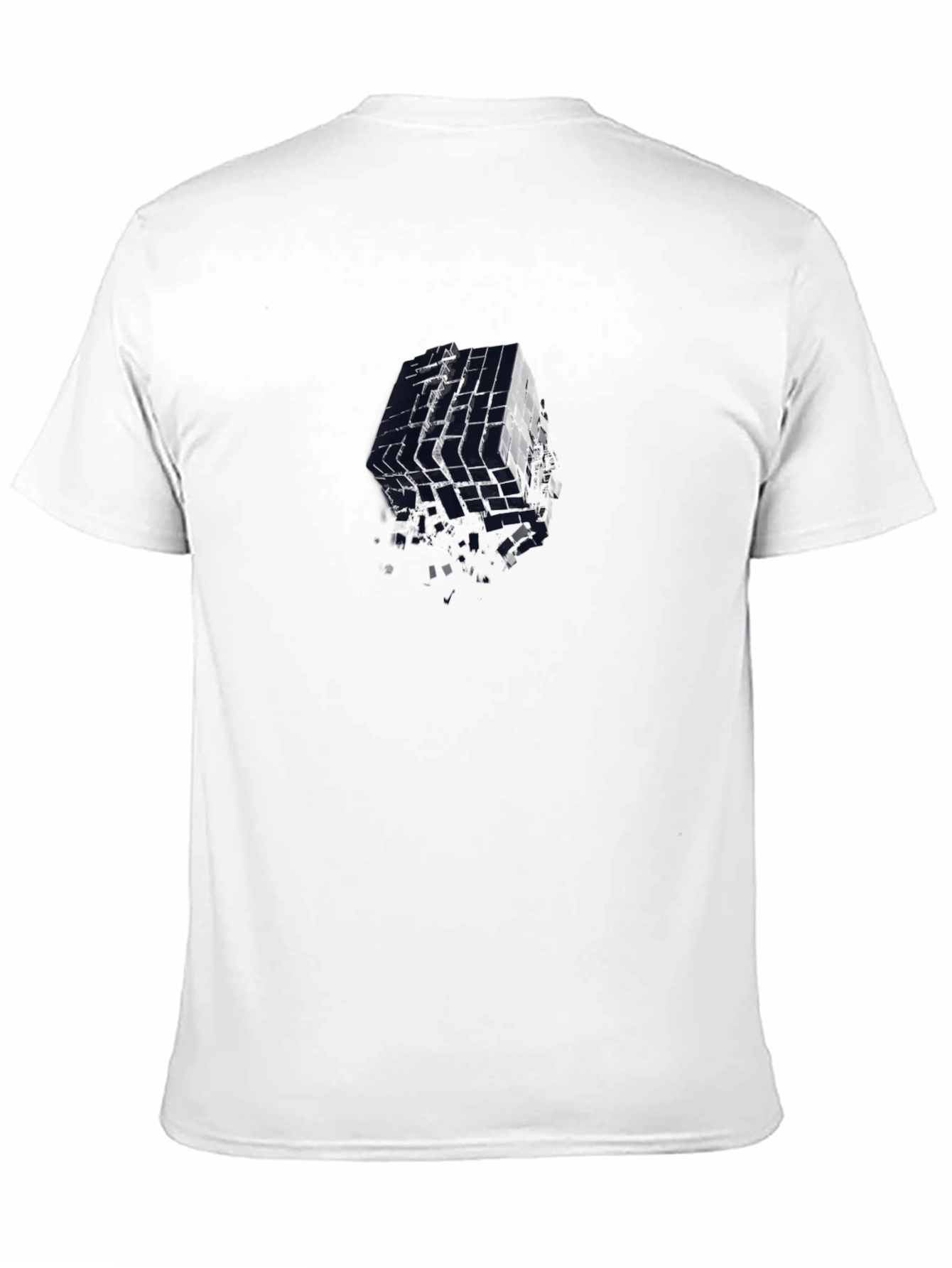 Abstract Cube Graphic Tee - Modern Black T-Shirt