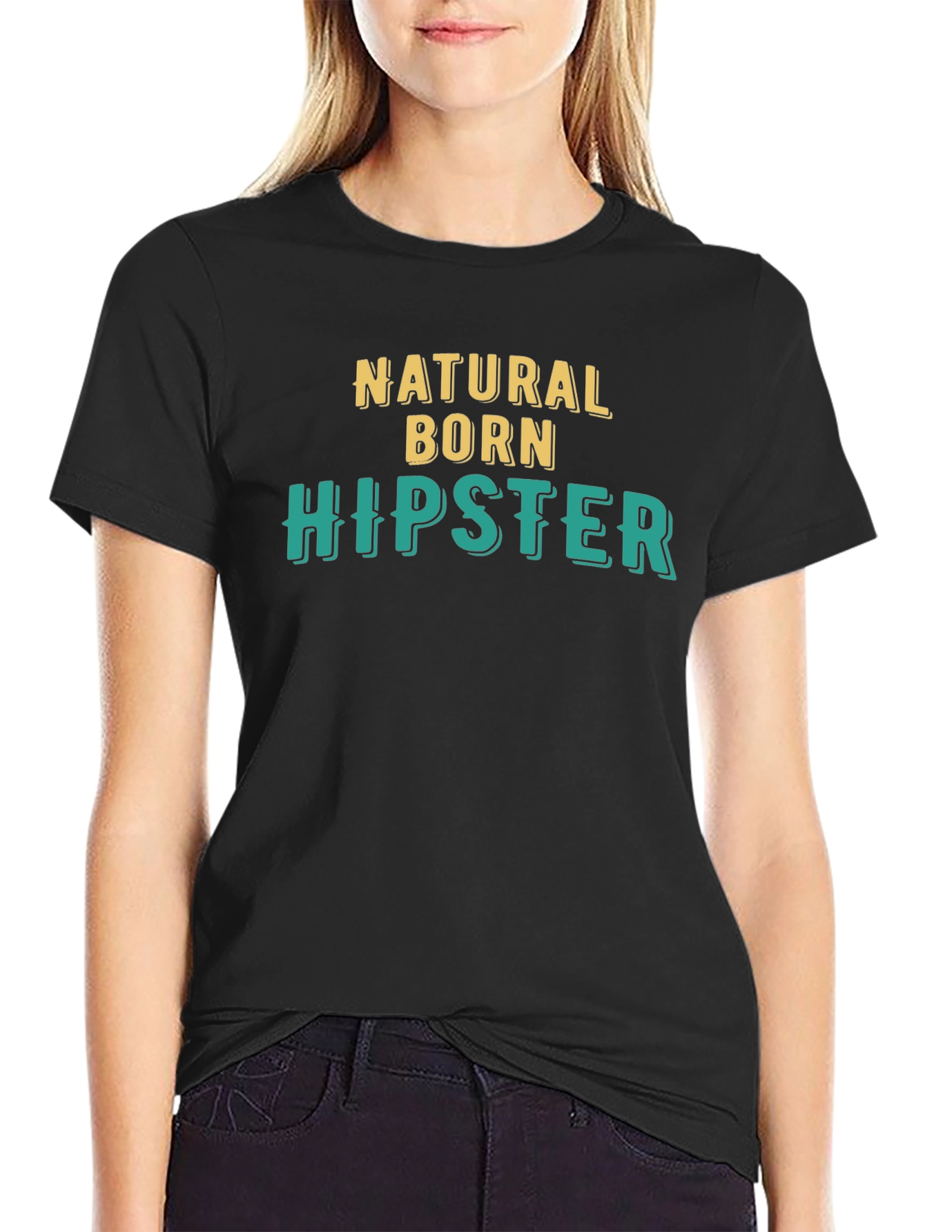 Natural Born Hipster Black Graphic Tee