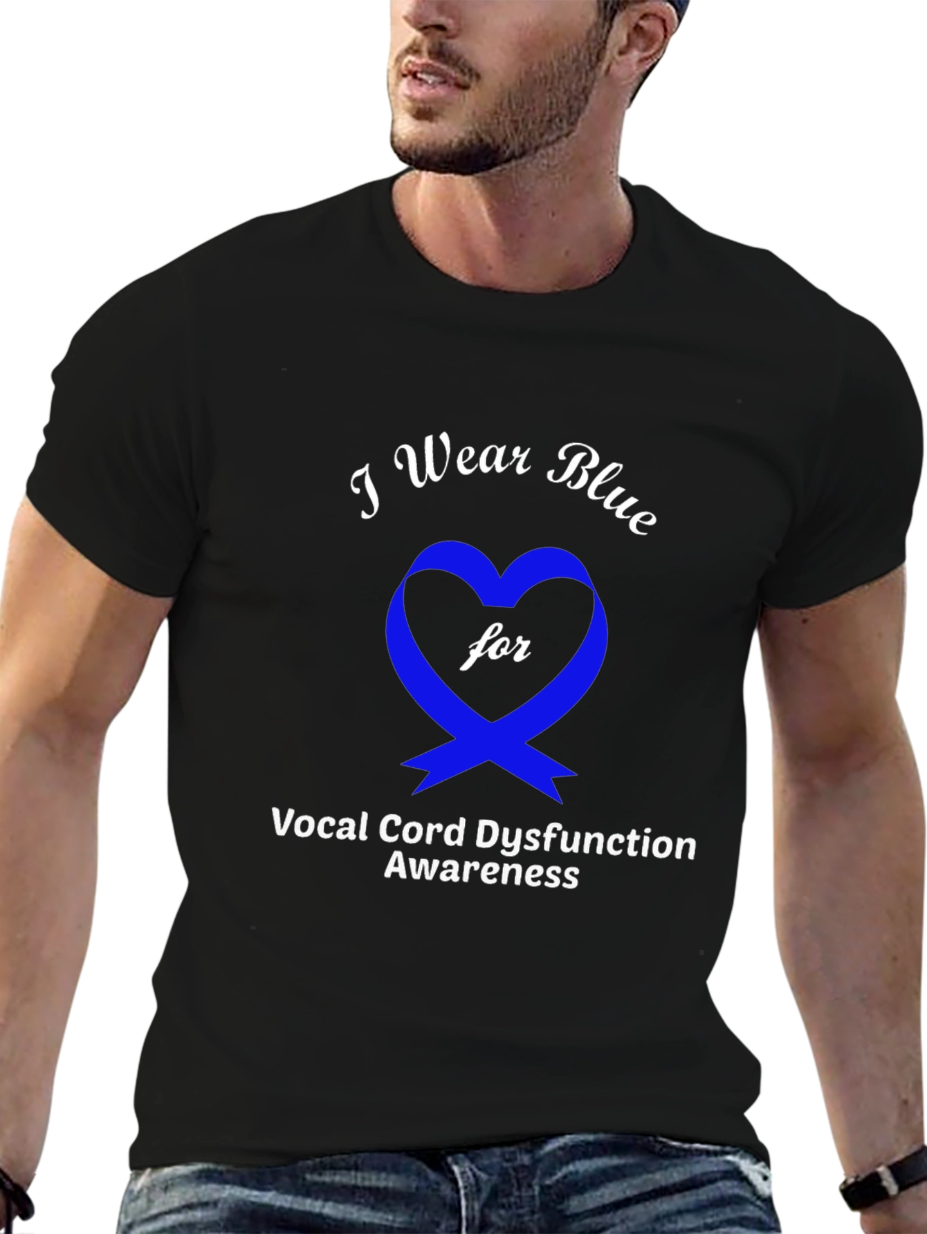 Blue Awareness Ribbon Graphic Tee