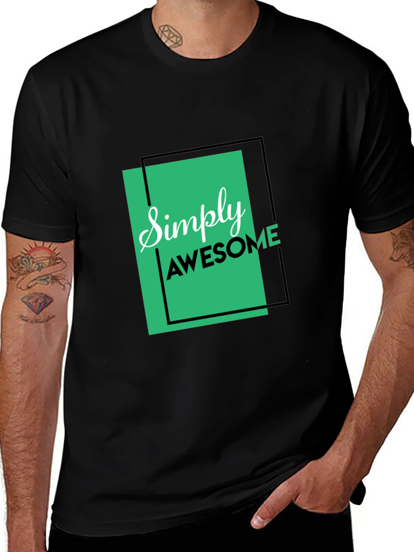 Simply Awesome Black Graphic Tee