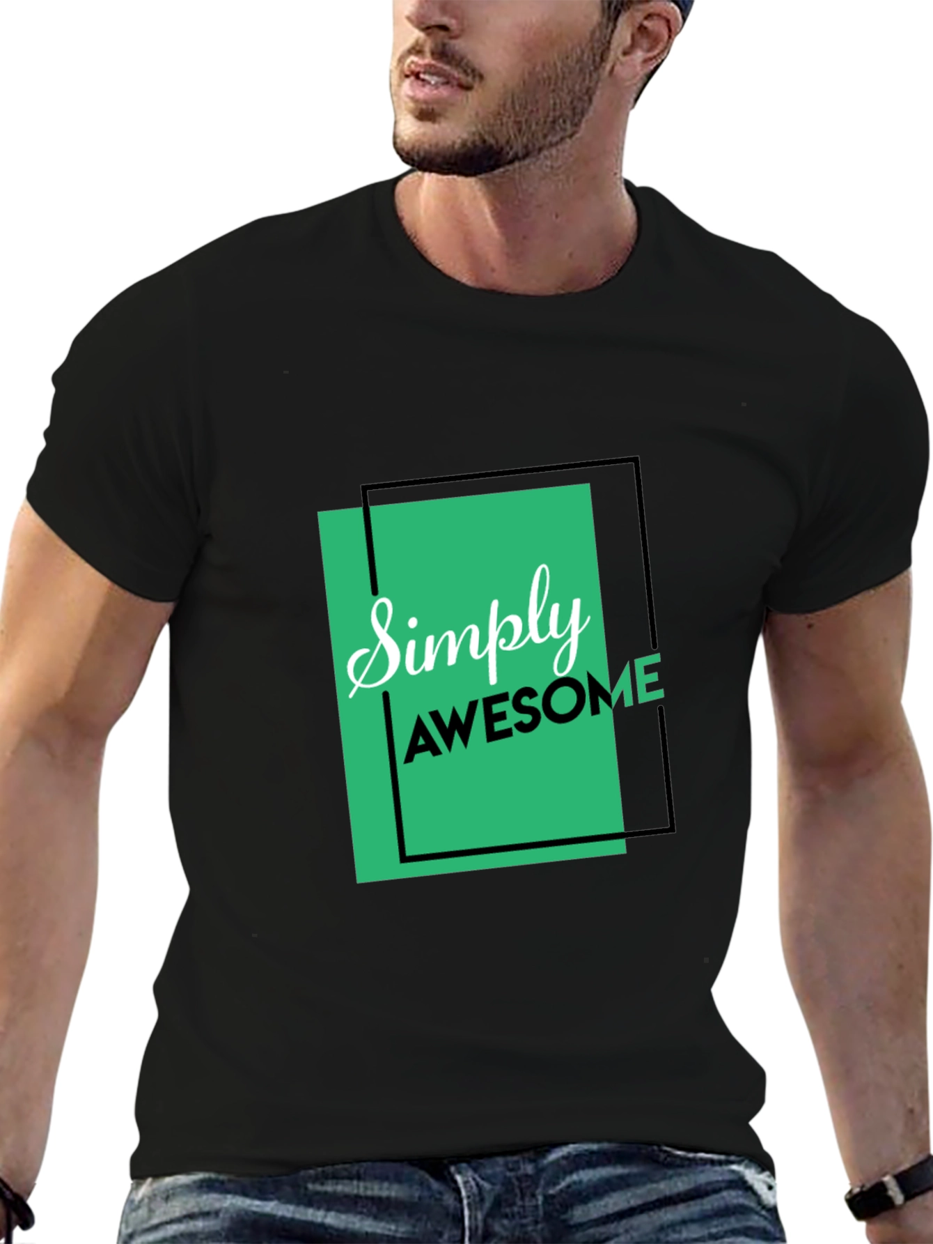 Simply Awesome Black Graphic Tee