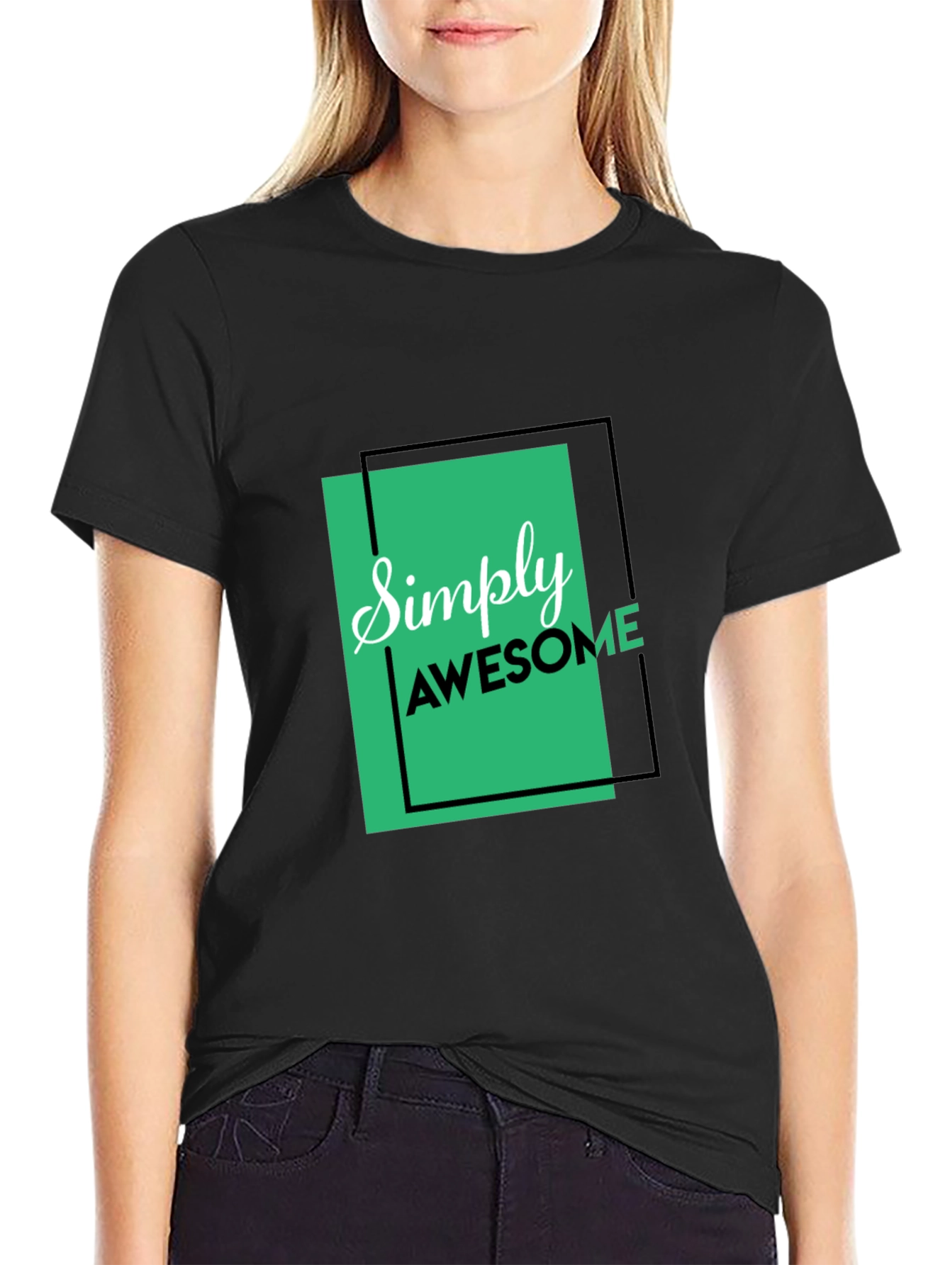 Simply Awesome Black Graphic Tee