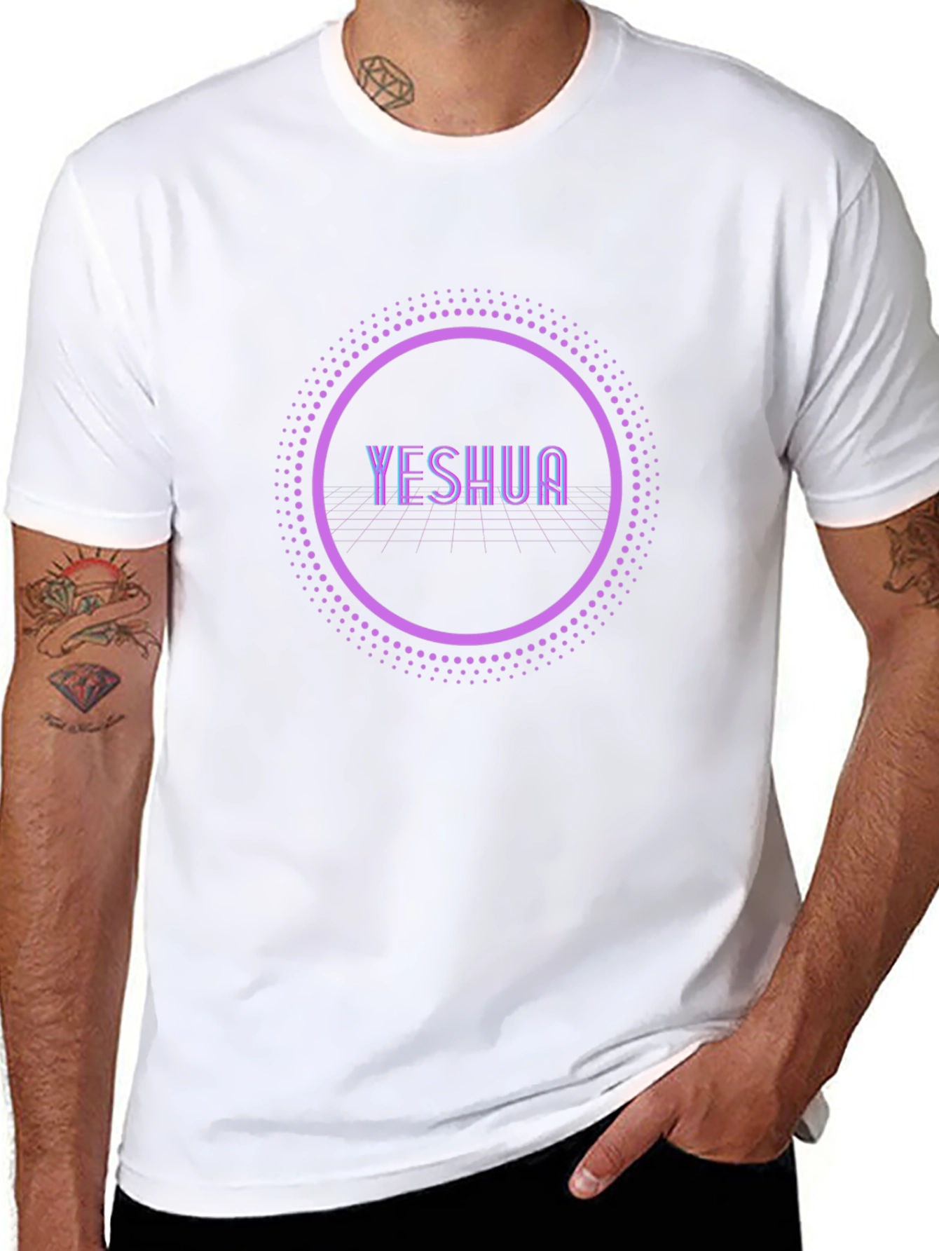 Yeshua Circle Design Black T-Shirt