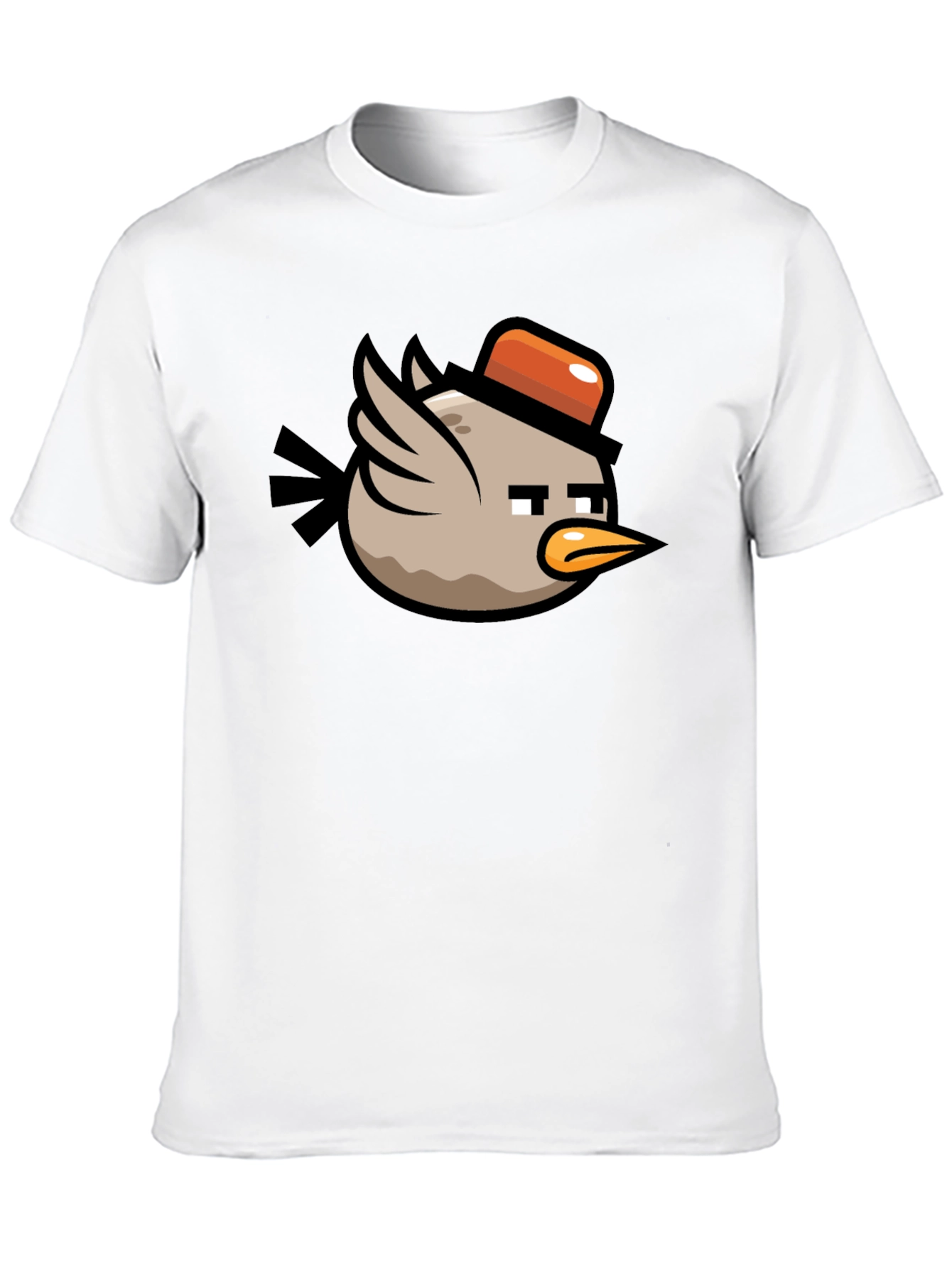 Cartoon Bird Graphic Tee - Mens Black T-Shirt
