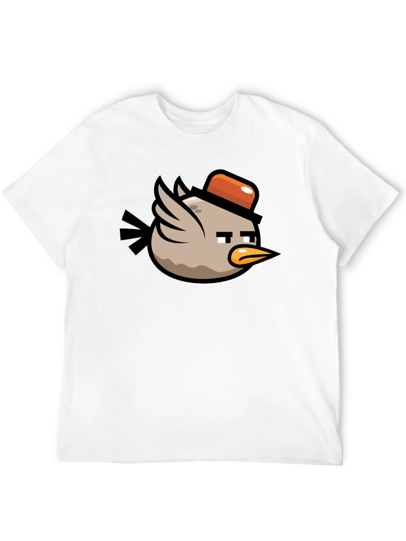 Cartoon Bird Graphic Tee - Mens Black T-Shirt