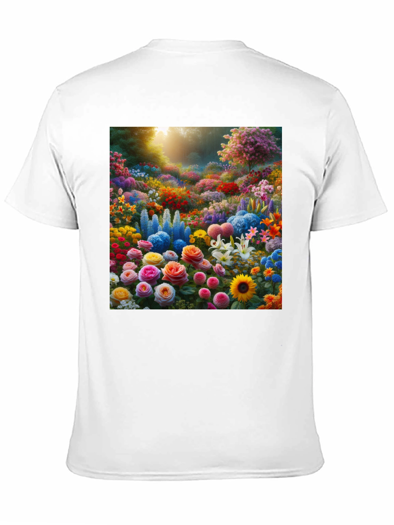 Floral Garden Print Crew Neck T-Shirt