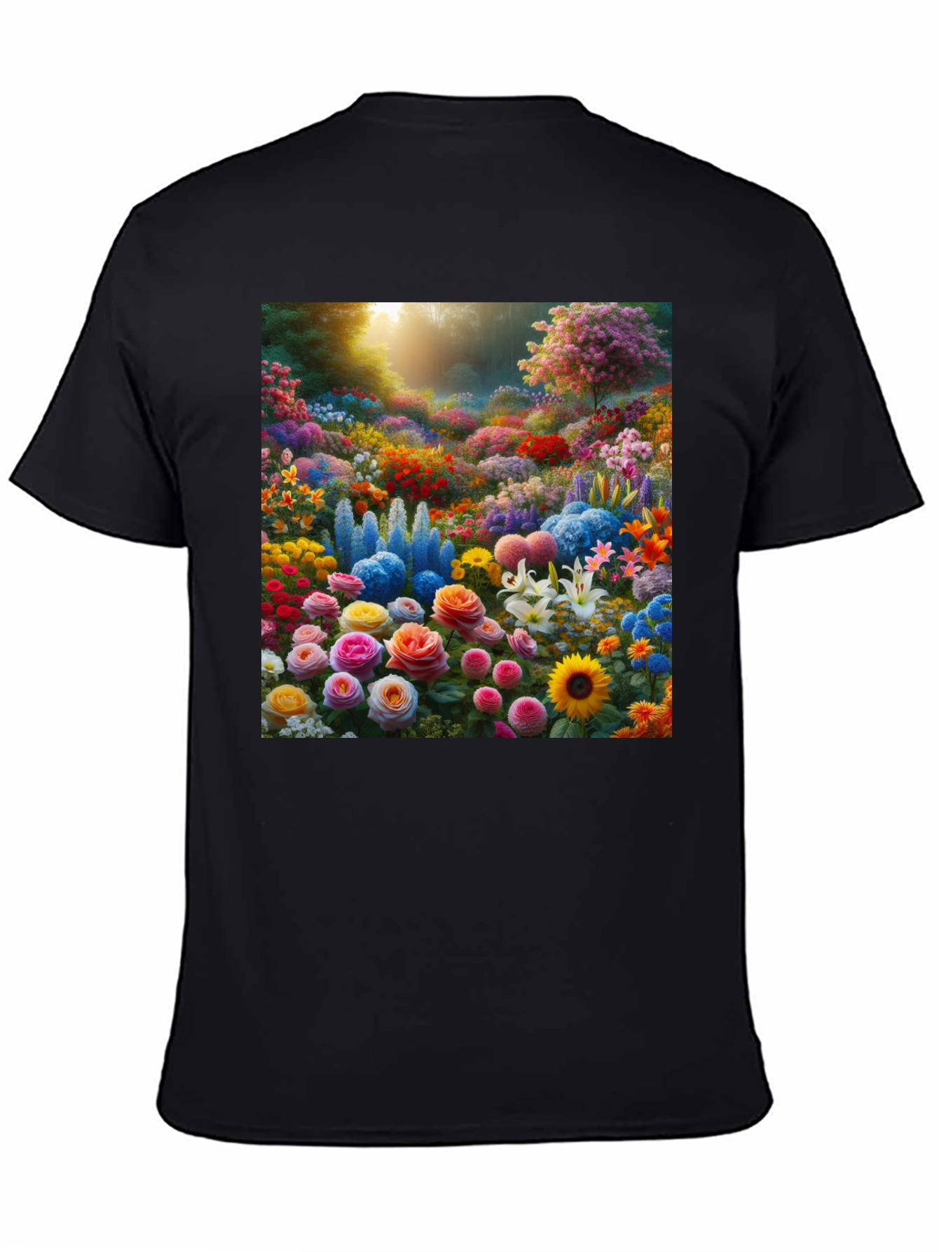 Floral Garden Print Crew Neck T-Shirt