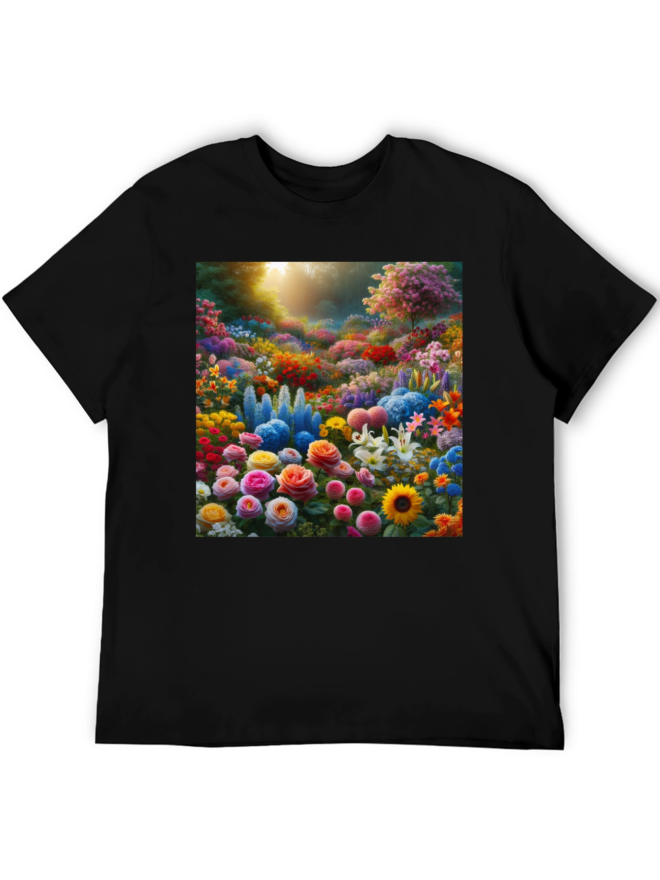 Floral Garden Print Crew Neck T-Shirt