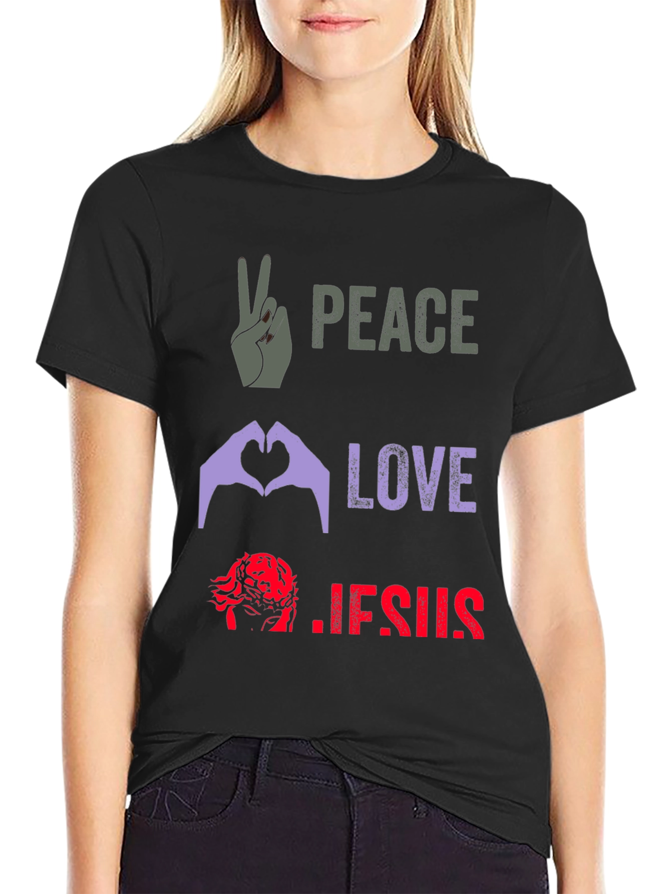Peace Love Jesus Graphic Tee