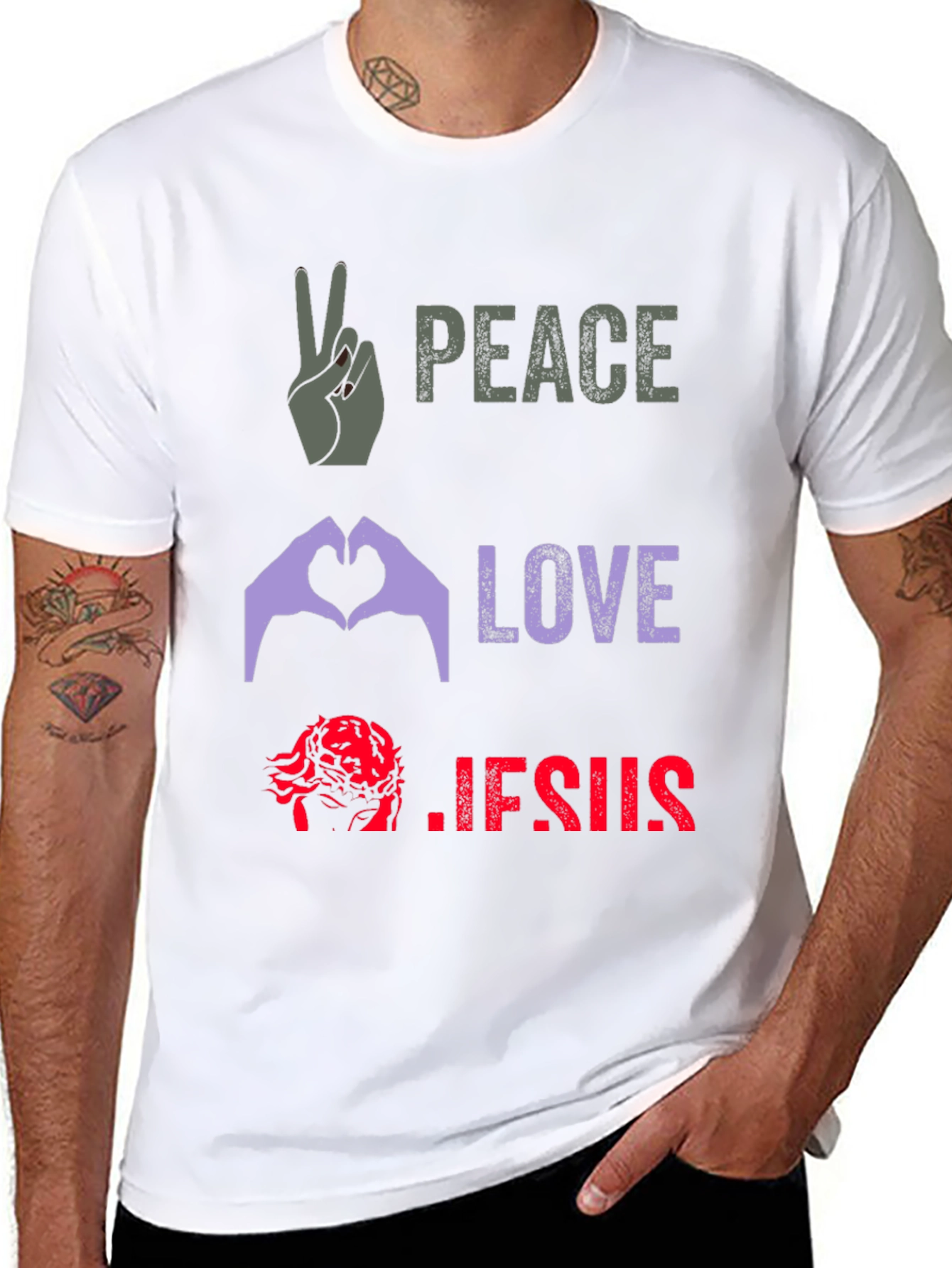 Peace Love Jesus Graphic Tee
