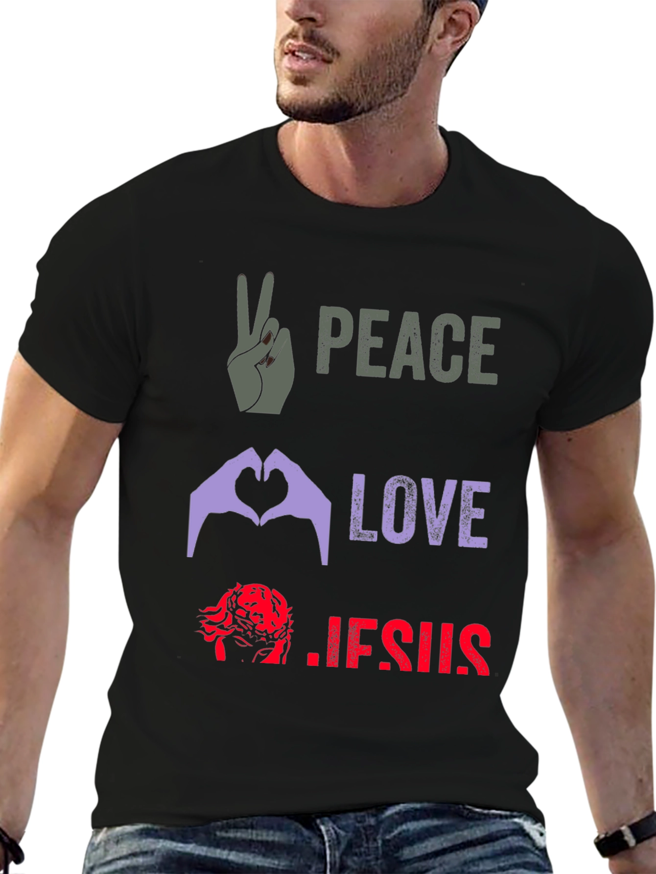 Peace Love Jesus Graphic Tee