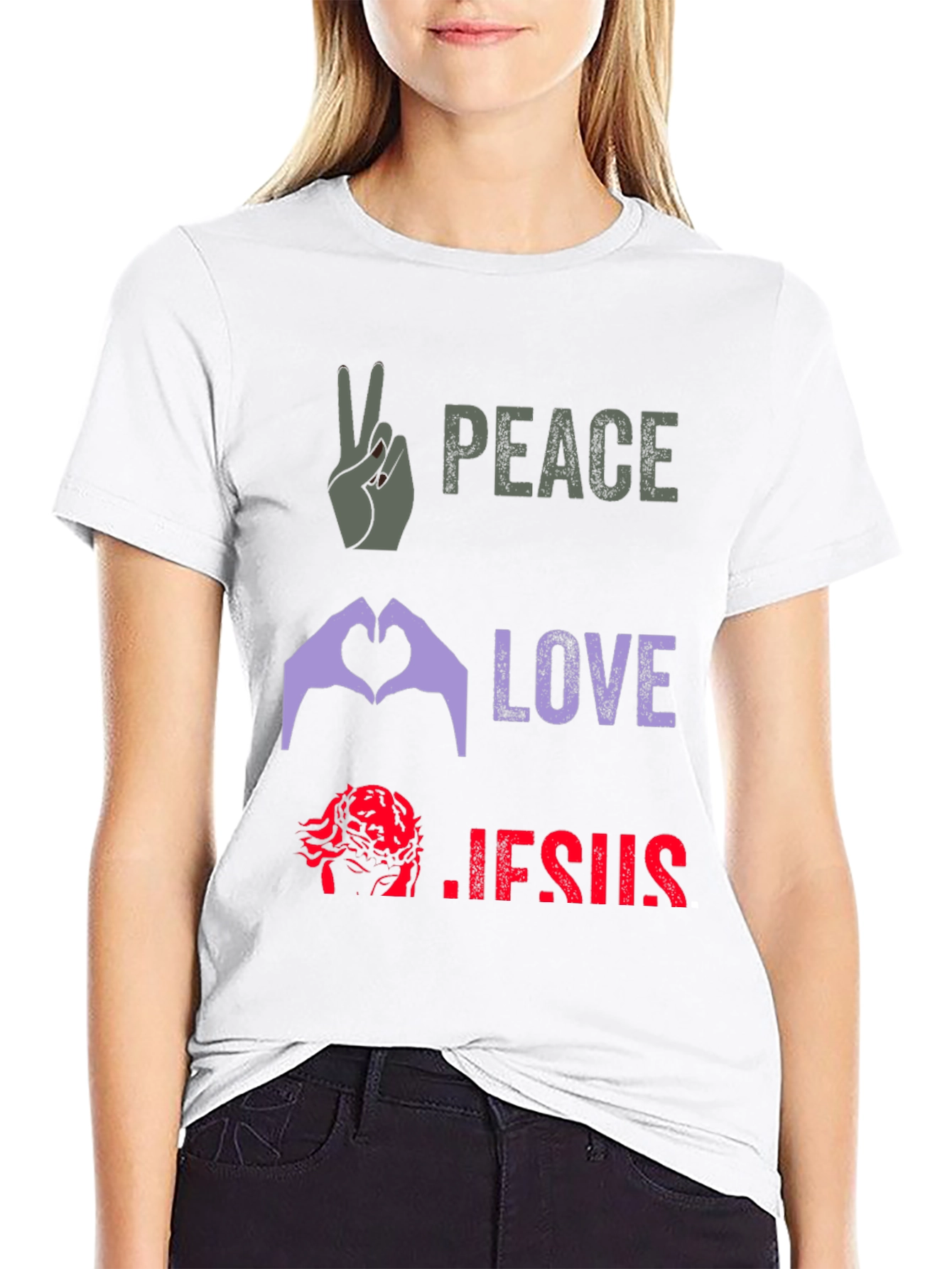 Peace Love Jesus Graphic Tee