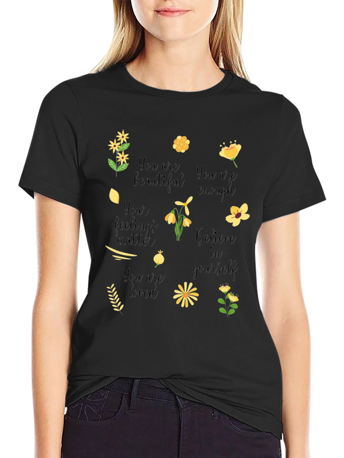 Floral Inspirational T-Shirt: You Are Enough