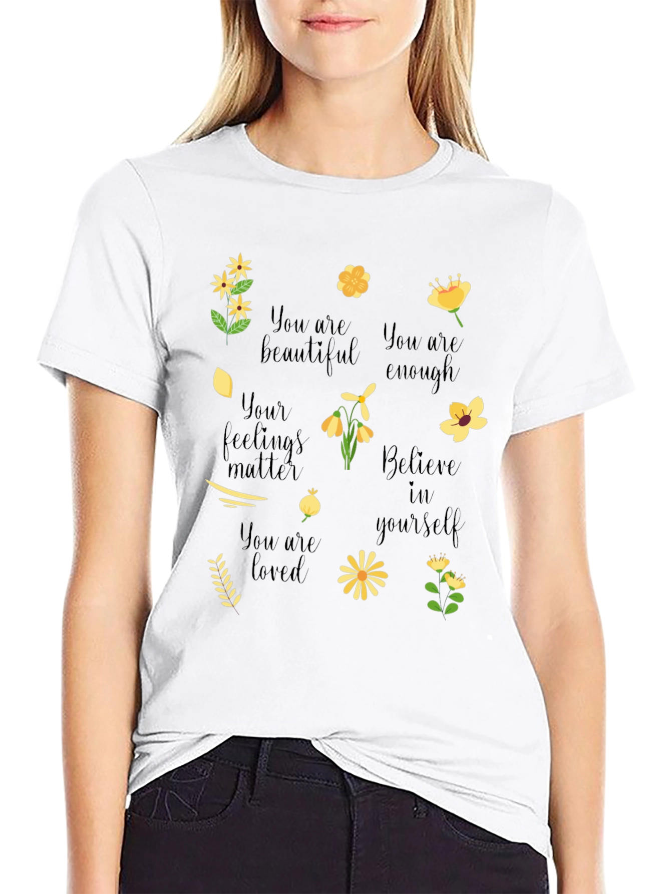 Floral Inspirational T-Shirt: You Are Enough