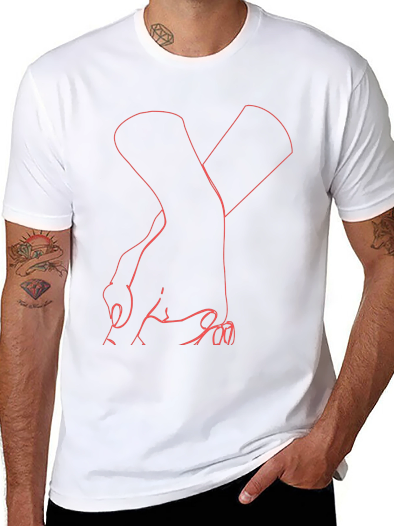Abstract Hands Graphic T-Shirt