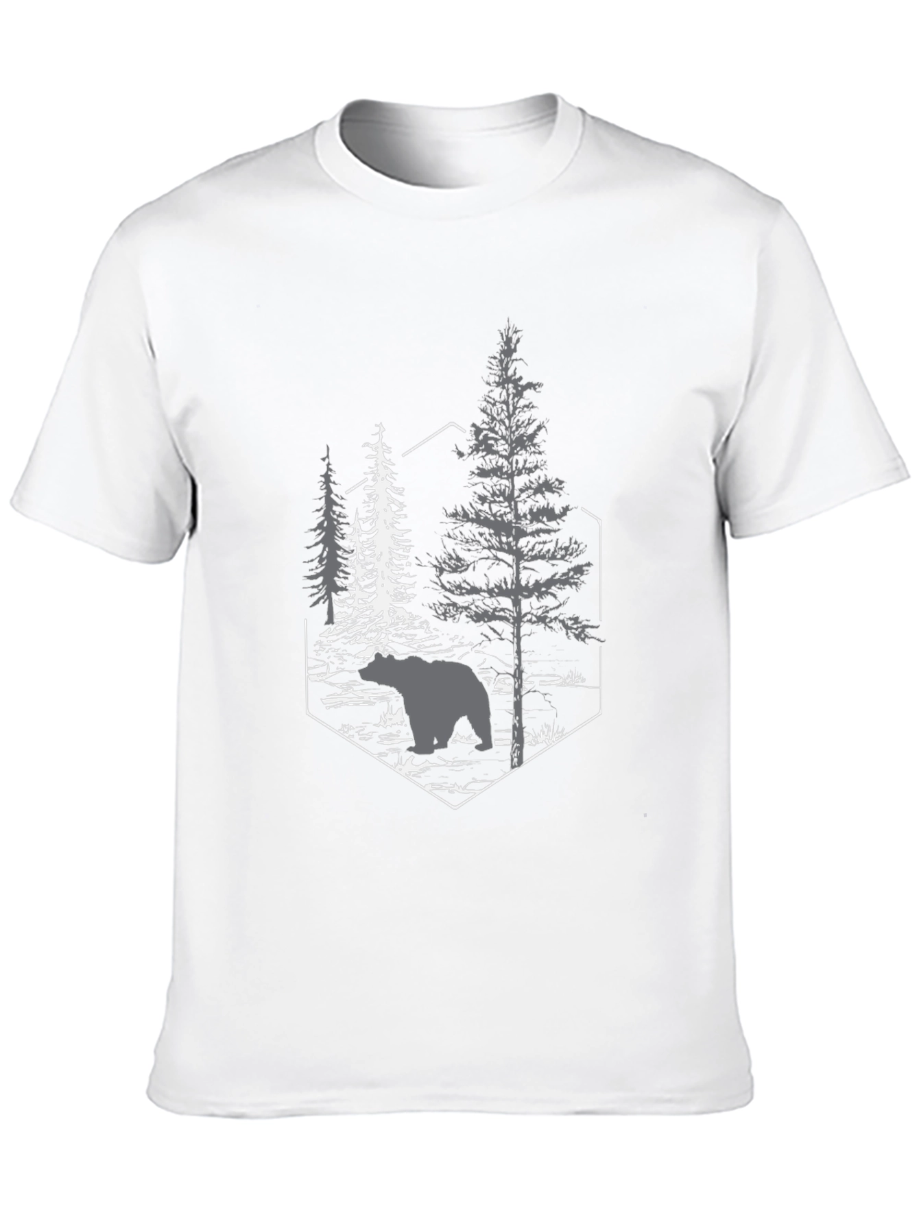 Bear in Woods Graphic Tee - Black