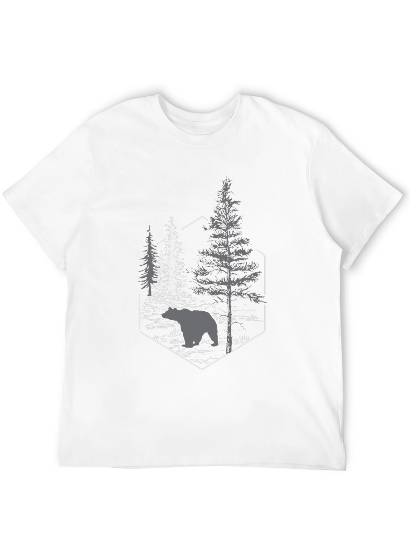 Bear in Woods Graphic Tee - Black