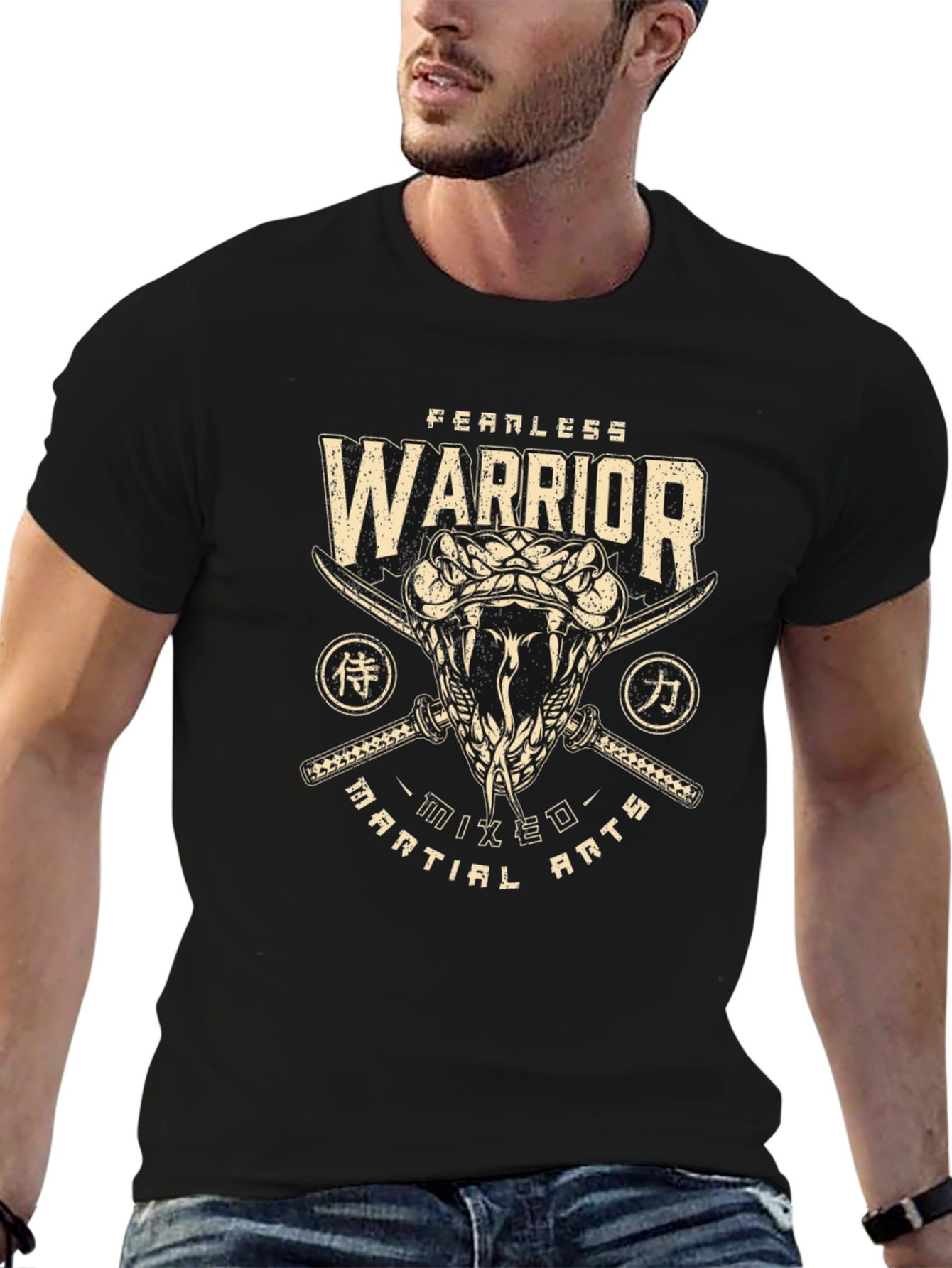 Fearless Warrior Mixed Martial Arts Snake T-Shirt