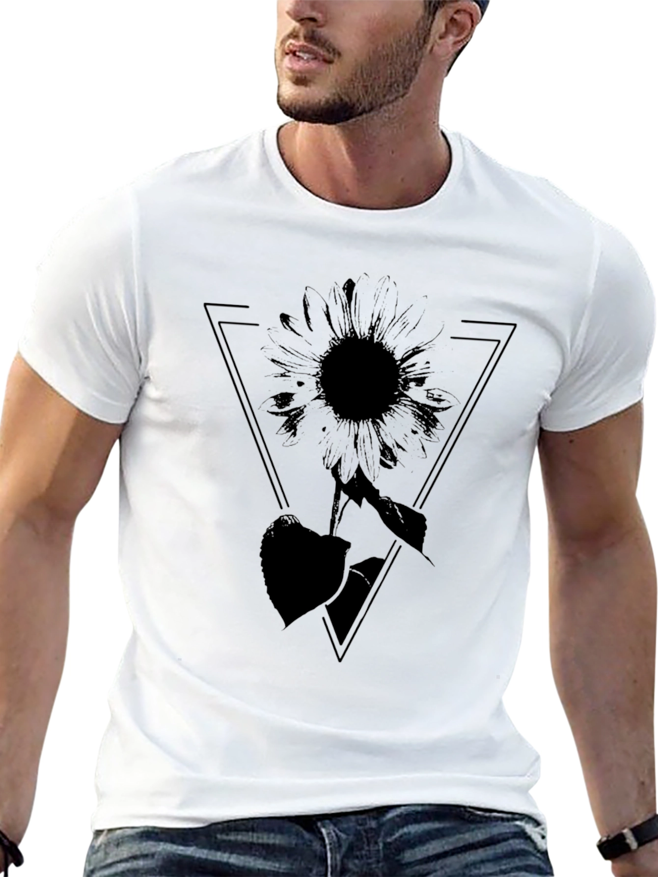 Black Sunflower Graphic Tee - Stylish Comfort