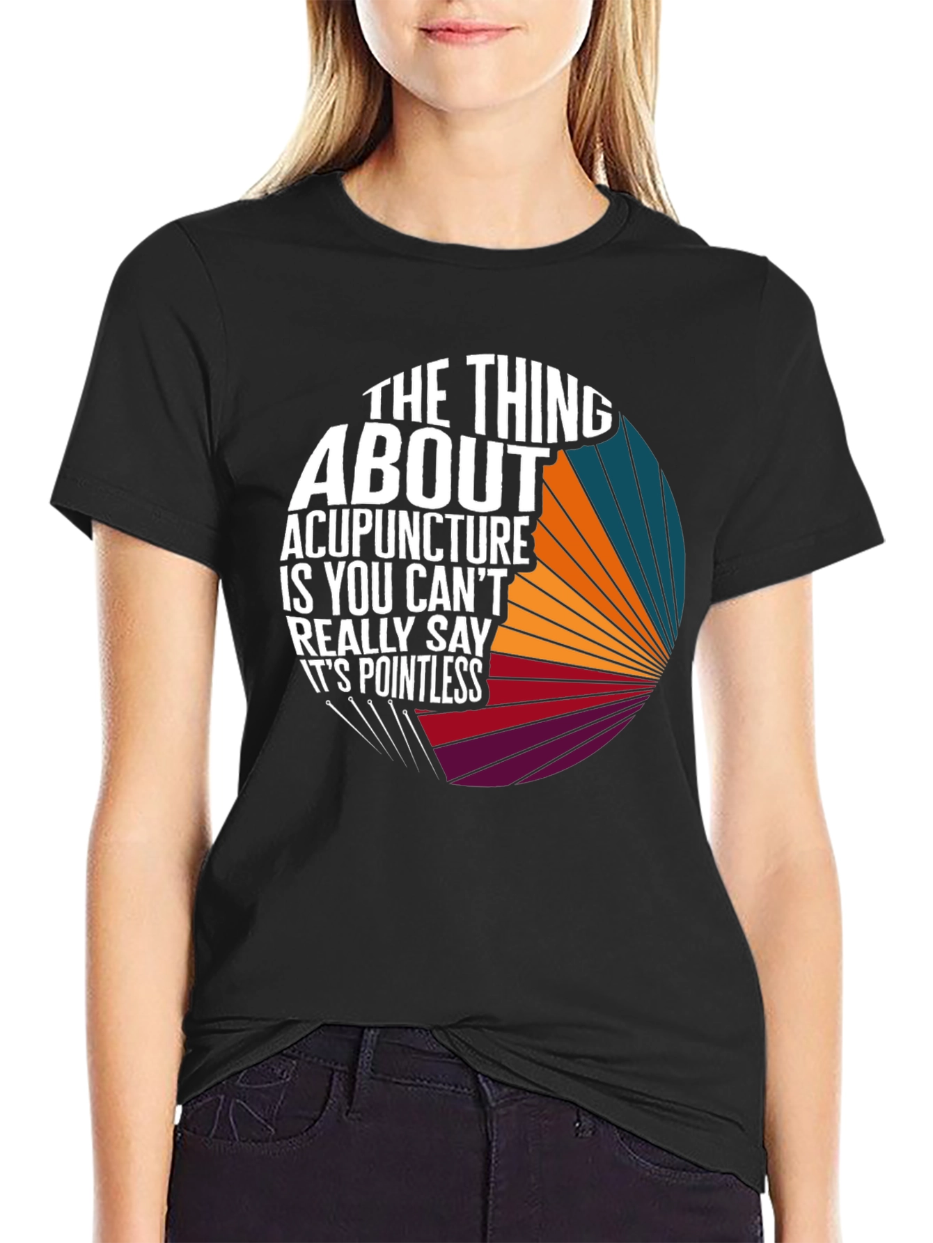 Acupuncture Humor T-Shirt: Pointless Pun Tee