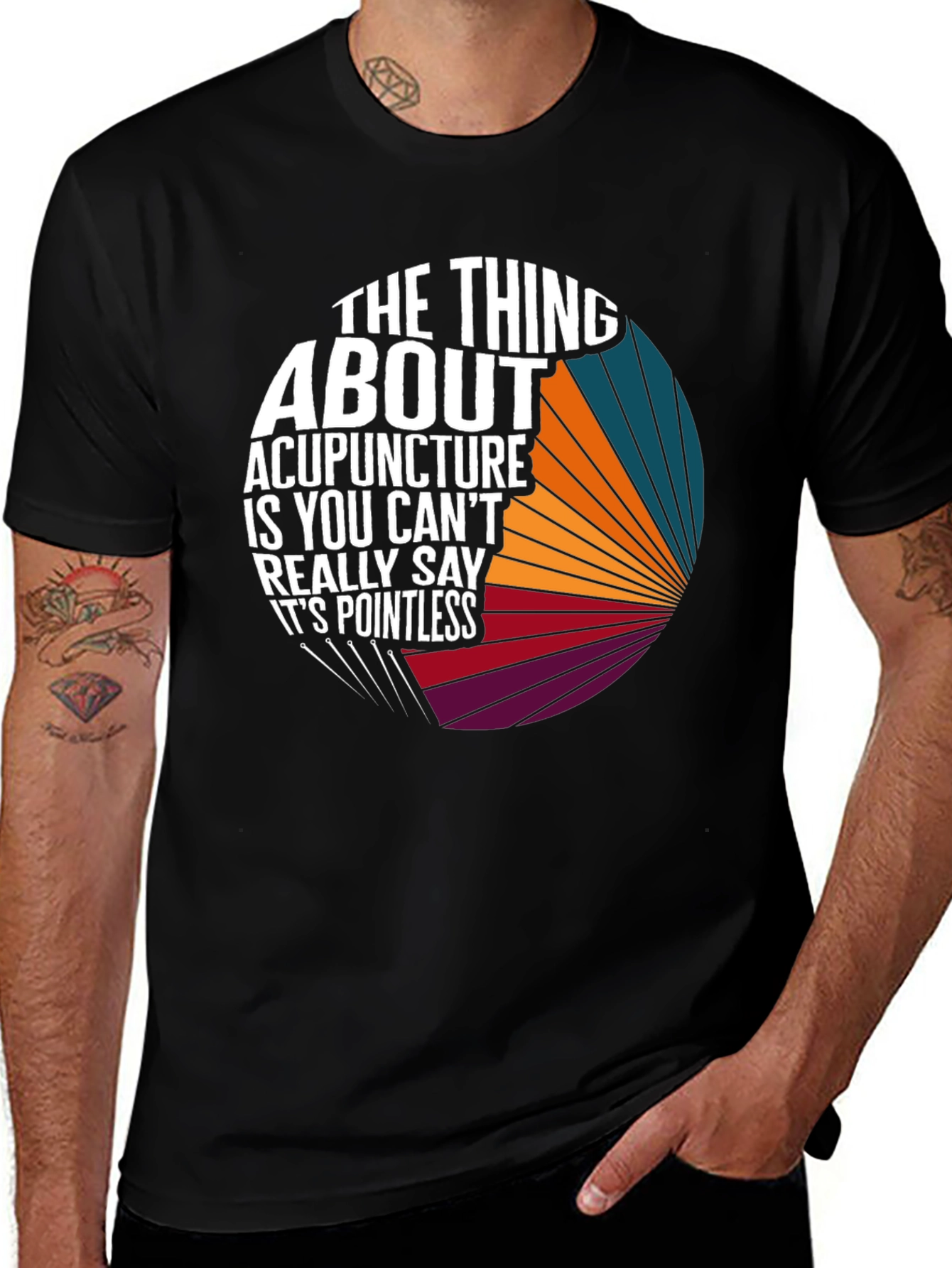 Acupuncture Humor T-Shirt: Pointless Pun Tee