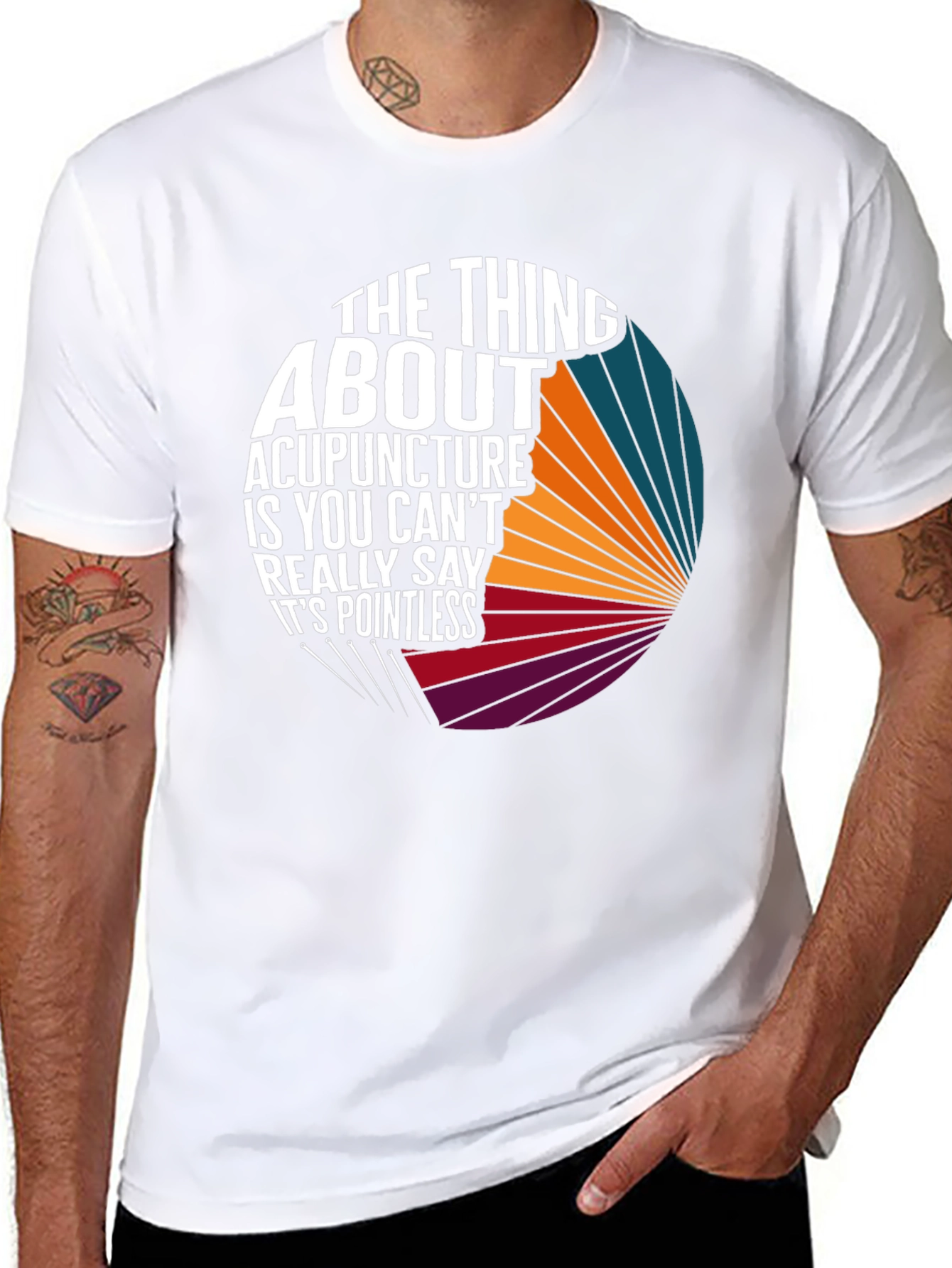 Acupuncture Humor T-Shirt: Pointless Pun Tee