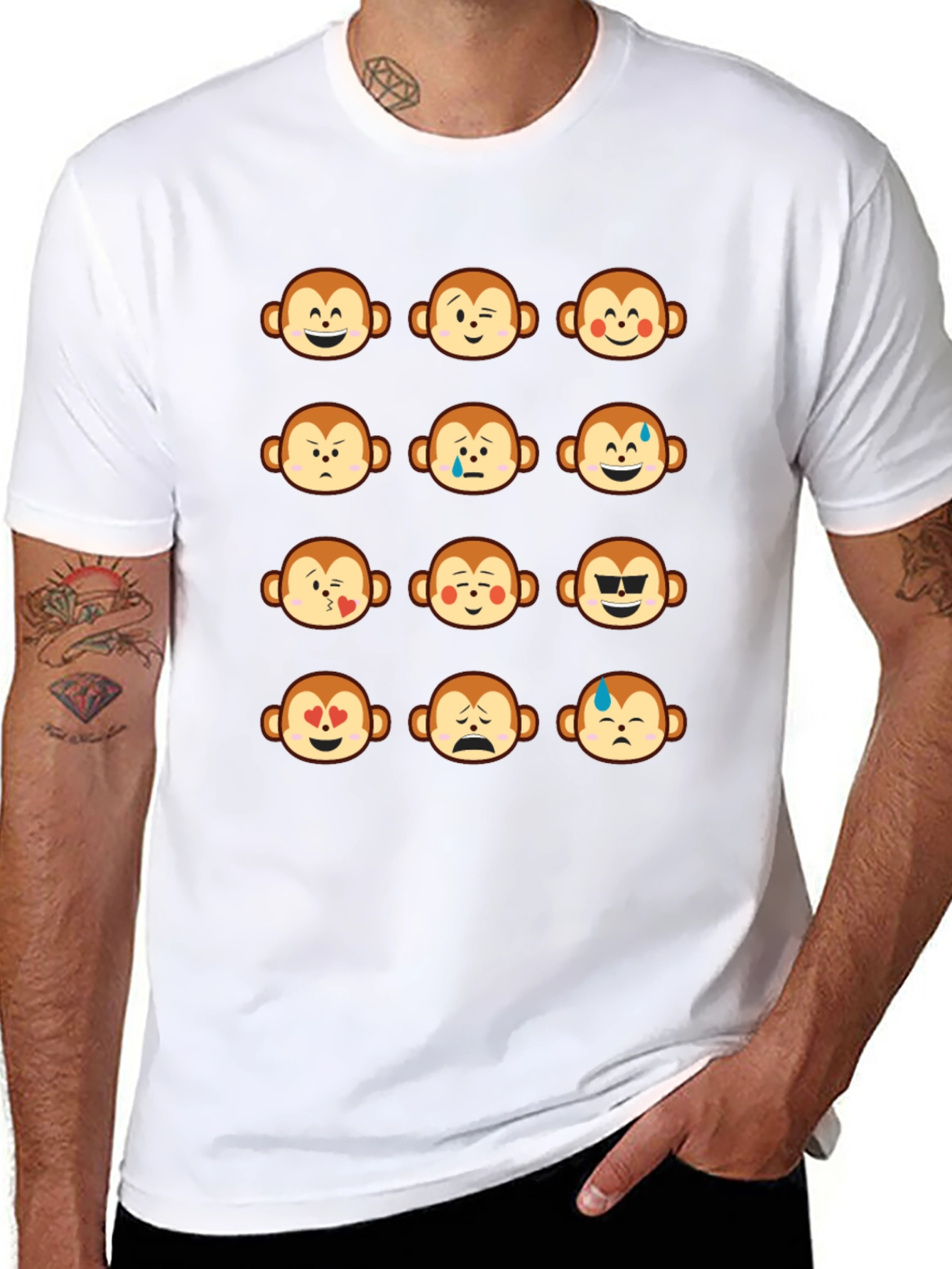Monkey Emoji Graphic T-Shirt - Fun & Expressive Tee