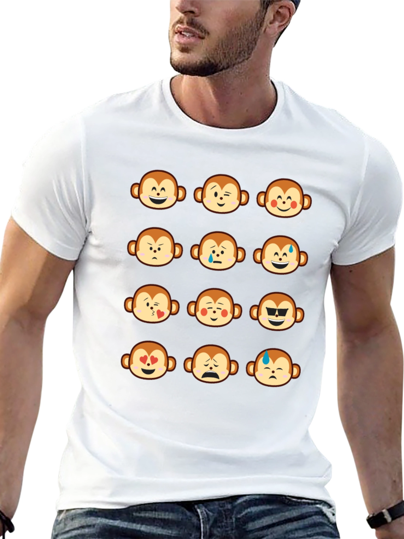 Monkey Emoji Graphic T-Shirt - Fun & Expressive Tee