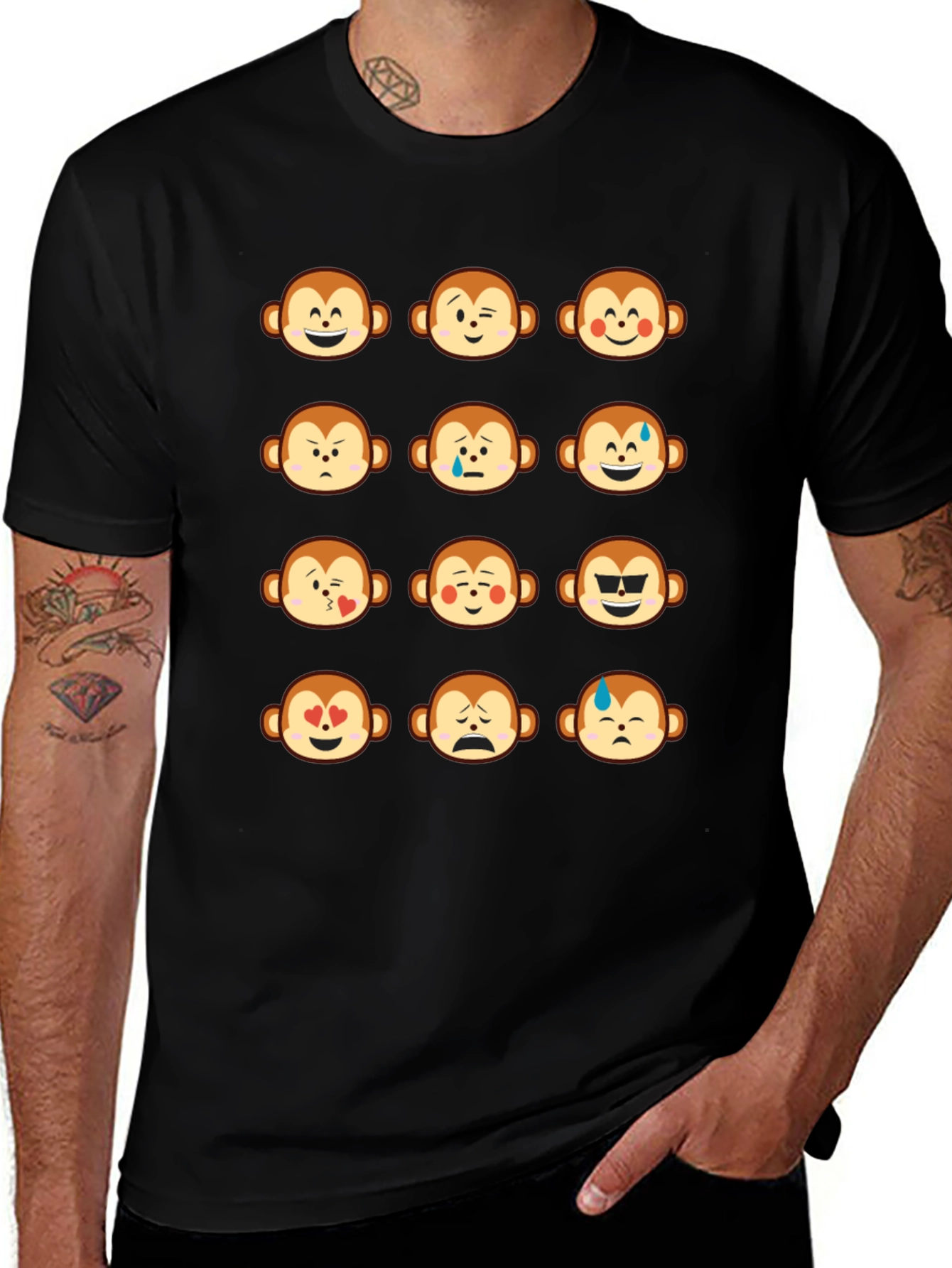 Monkey Emoji Graphic T-Shirt - Fun & Expressive Tee