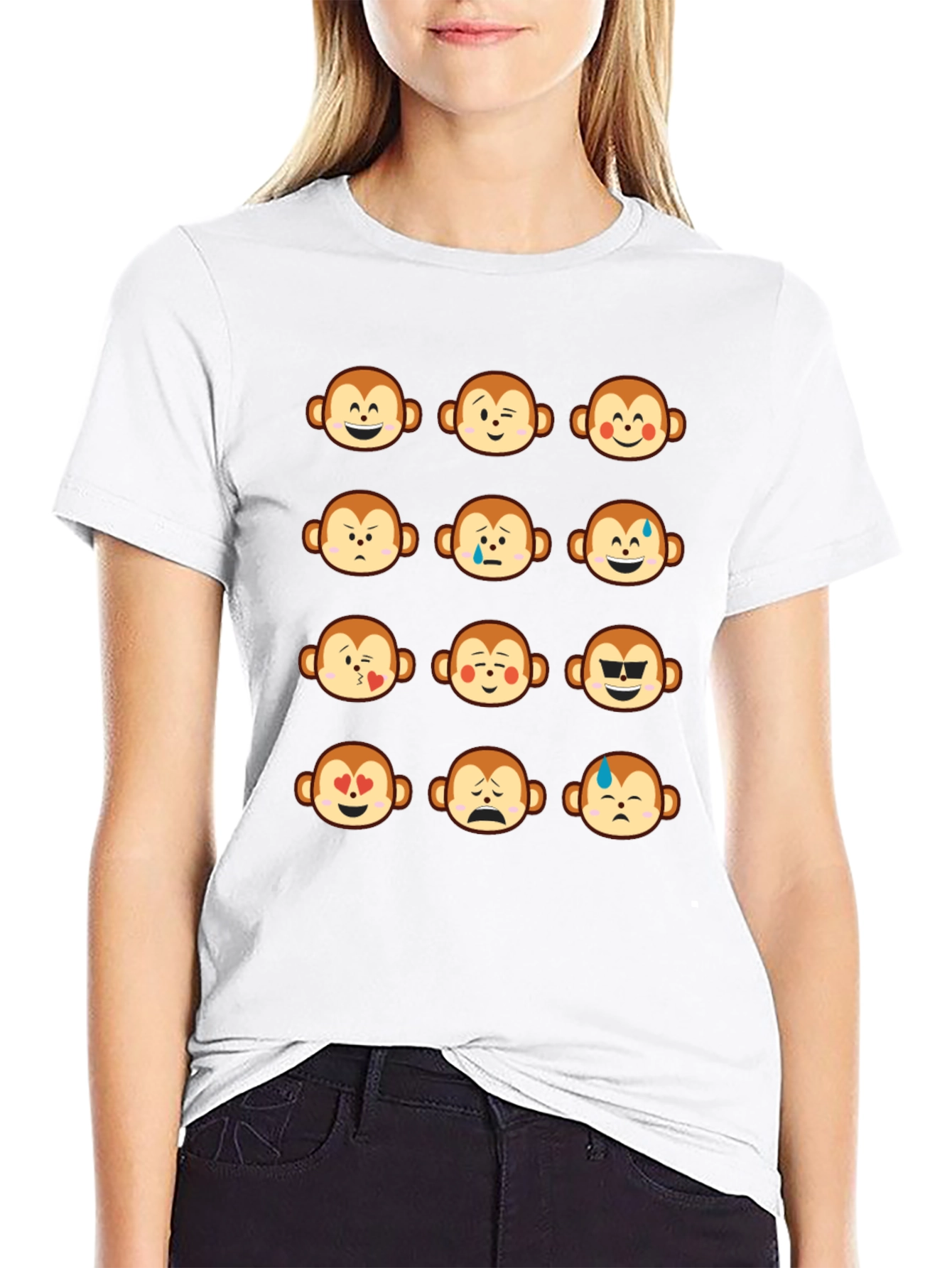 Monkey Emoji Graphic T-Shirt - Fun & Expressive Tee