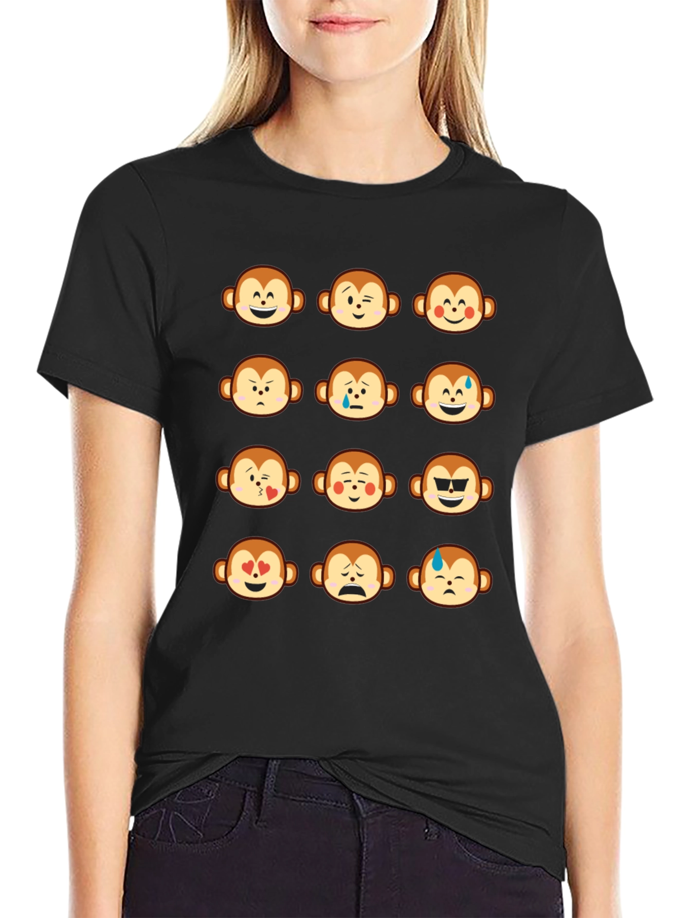Monkey Emoji Graphic T-Shirt - Fun & Expressive Tee