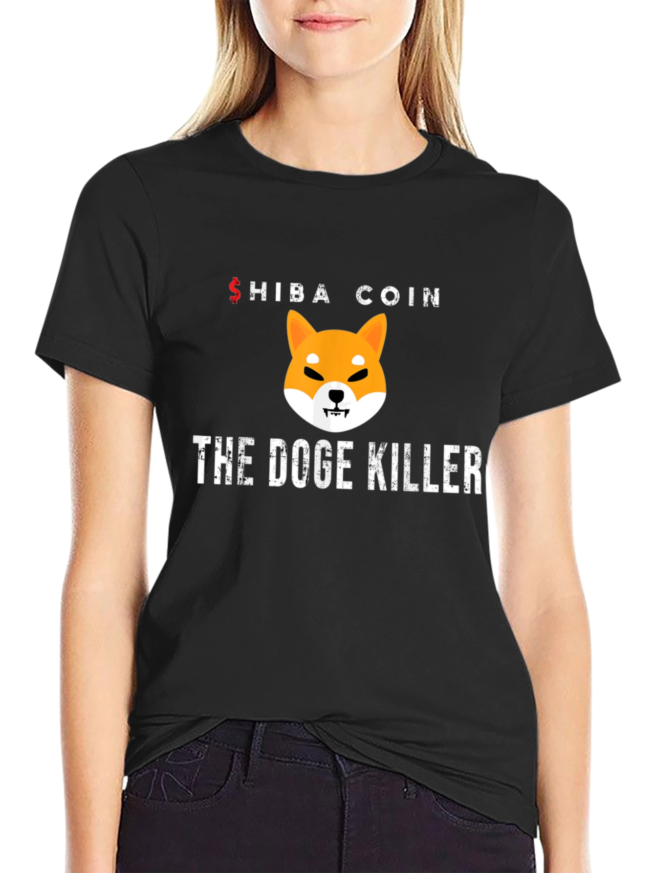 Shiba Coin The Doge Killer Black T-Shirt