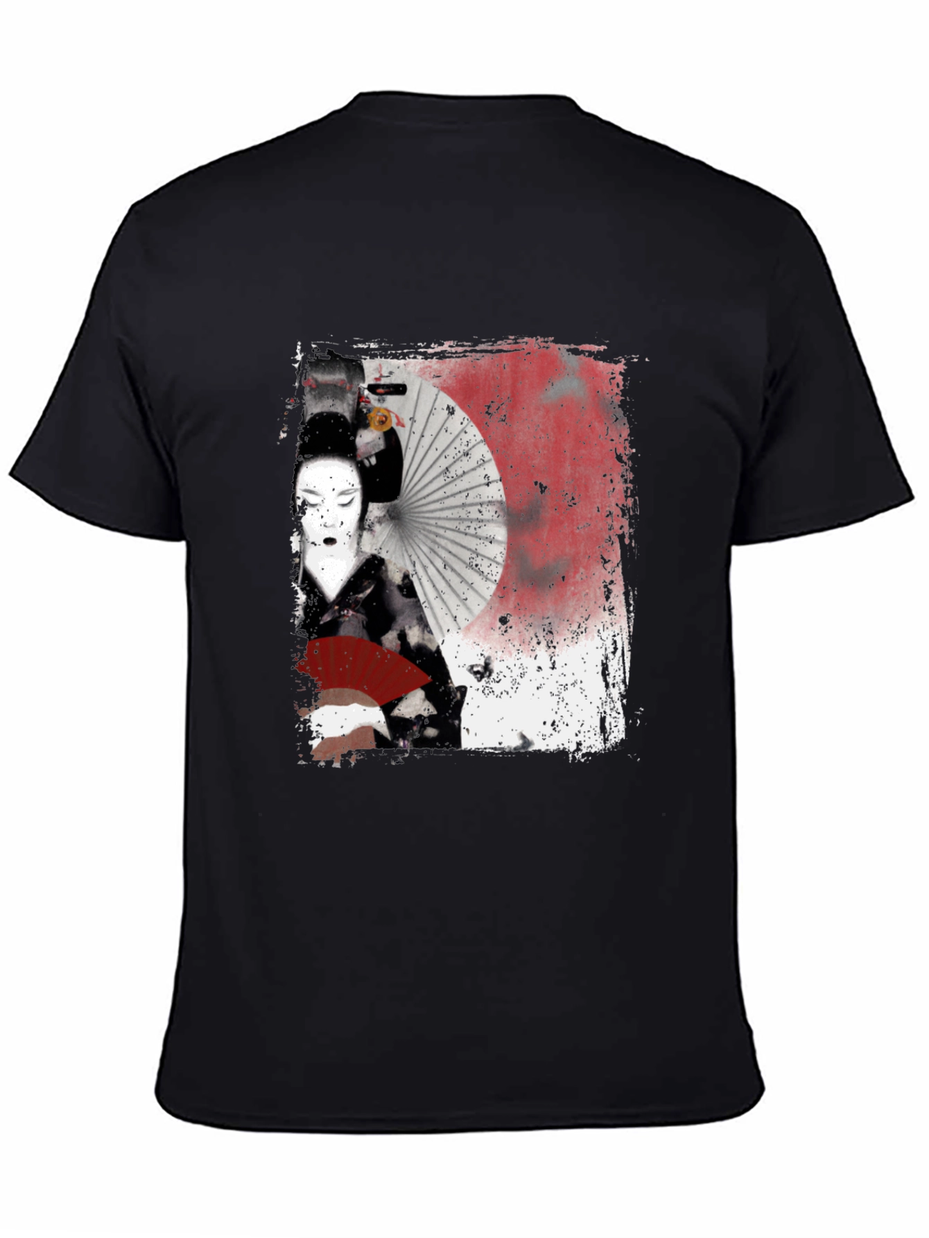 Geisha Graphic Print Black T-Shirt
