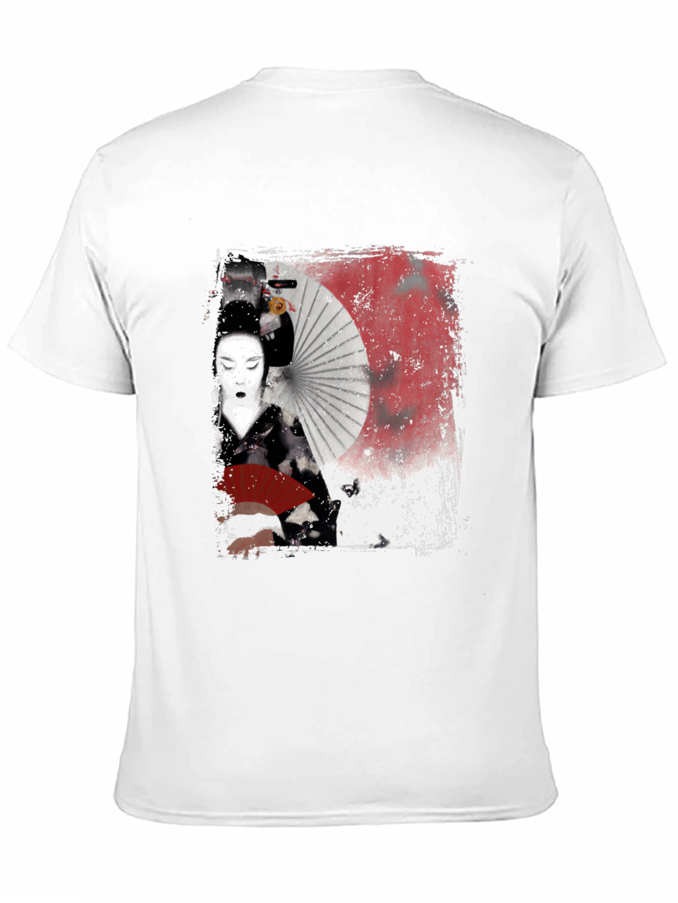 Geisha Graphic Print Black T-Shirt