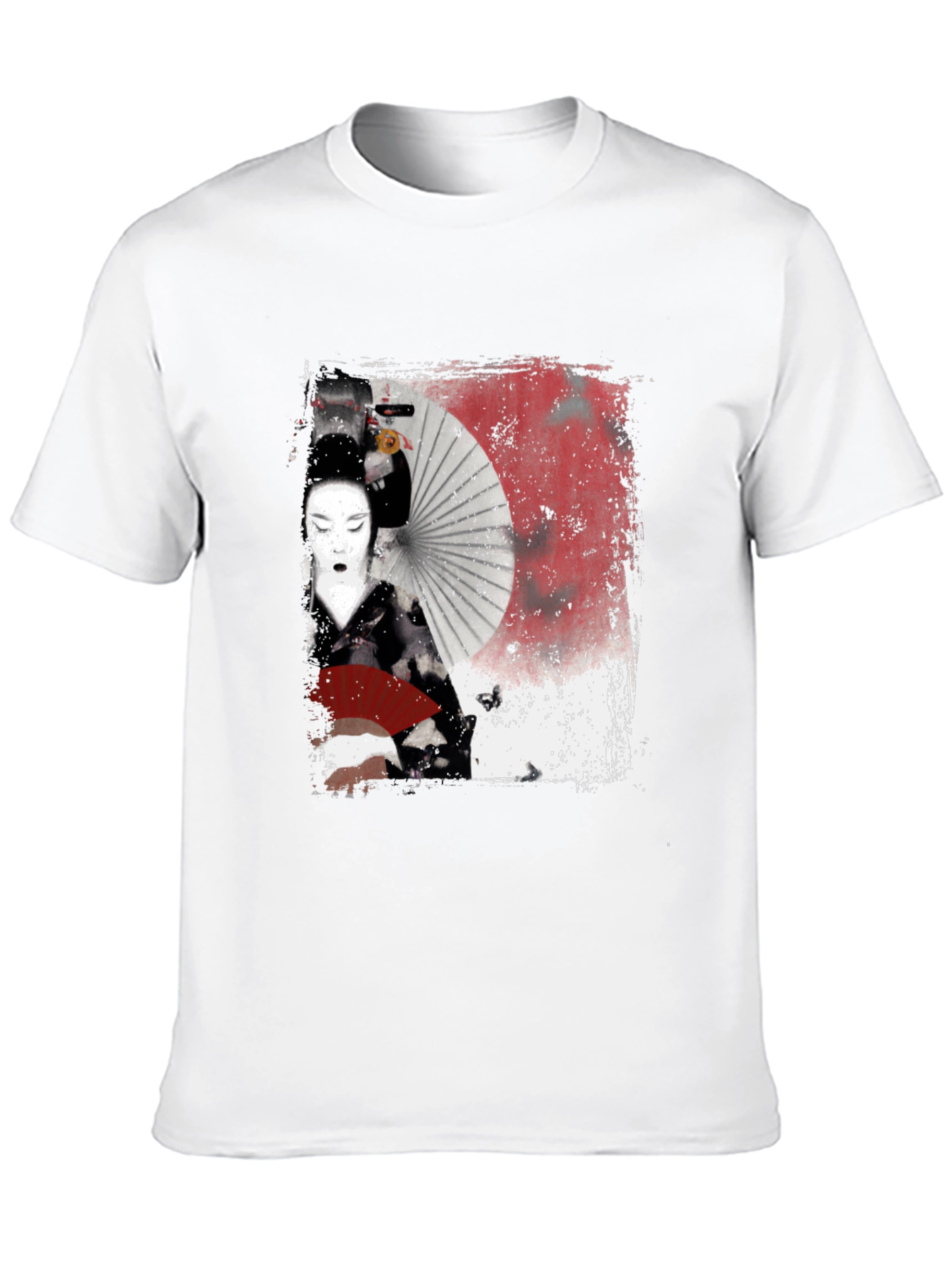 Geisha Graphic Print Black T-Shirt