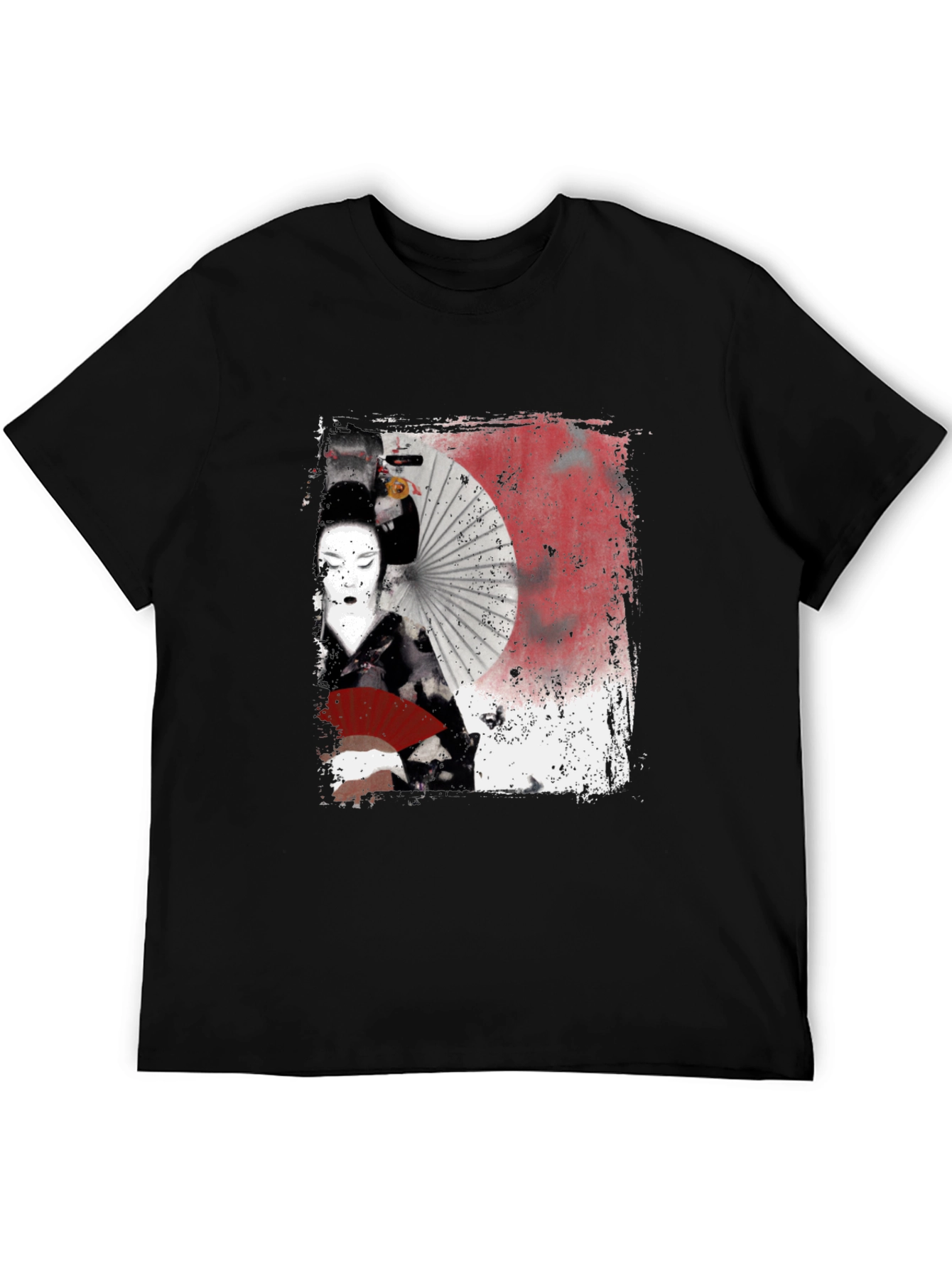 Geisha Graphic Print Black T-Shirt