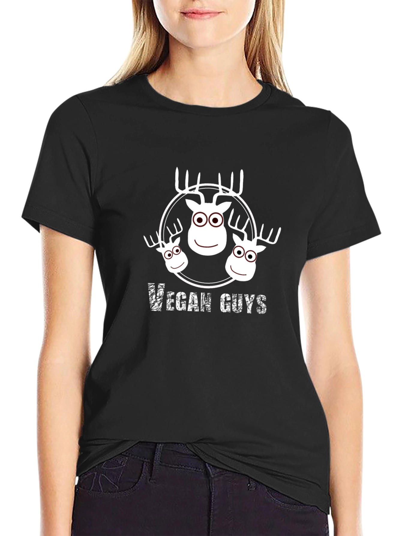 Vegan Guys T-Shirt - Cute Moose Design