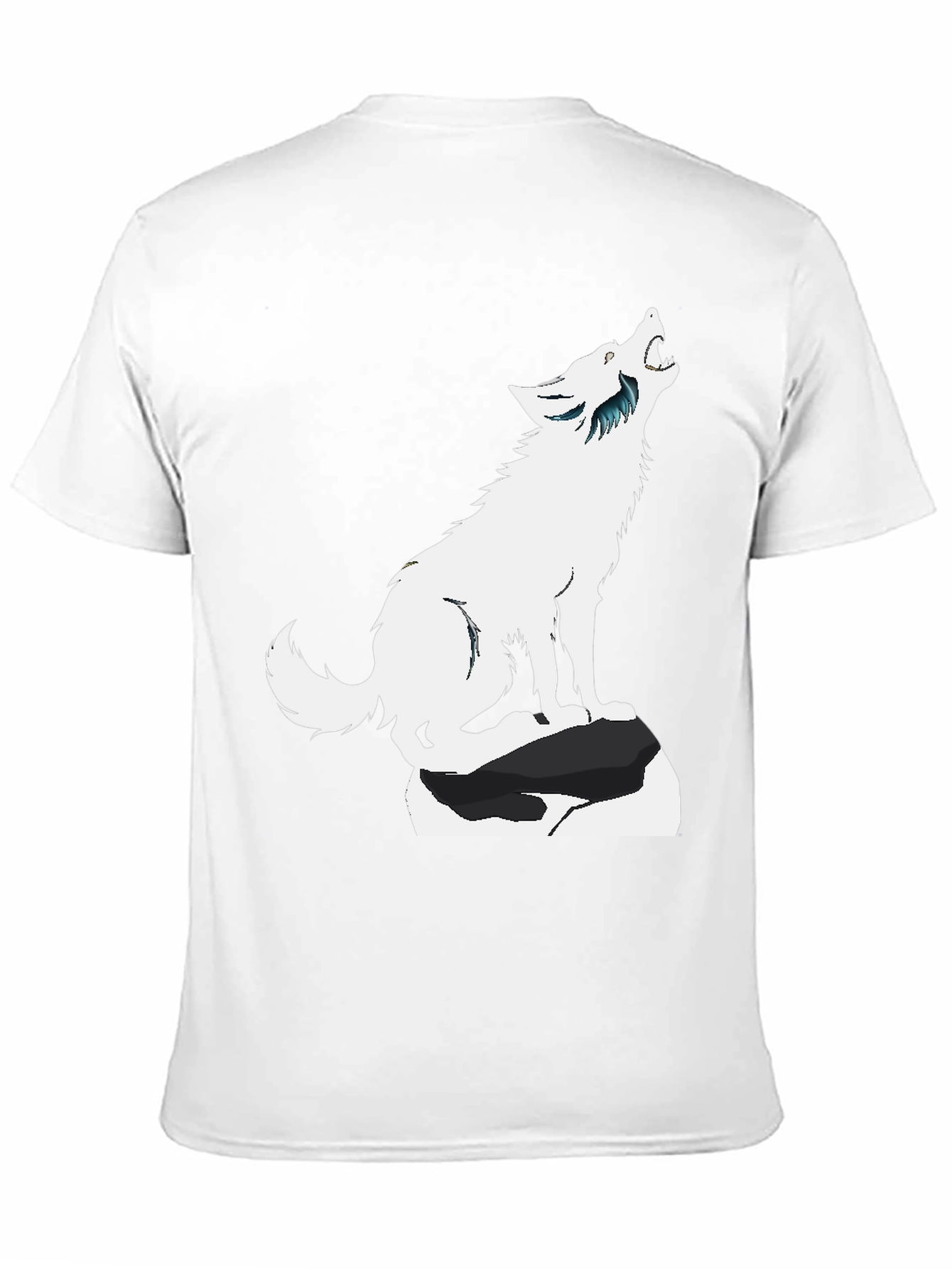 Howling Wolf Graphic Tee - Black Cotton Blend Shirt