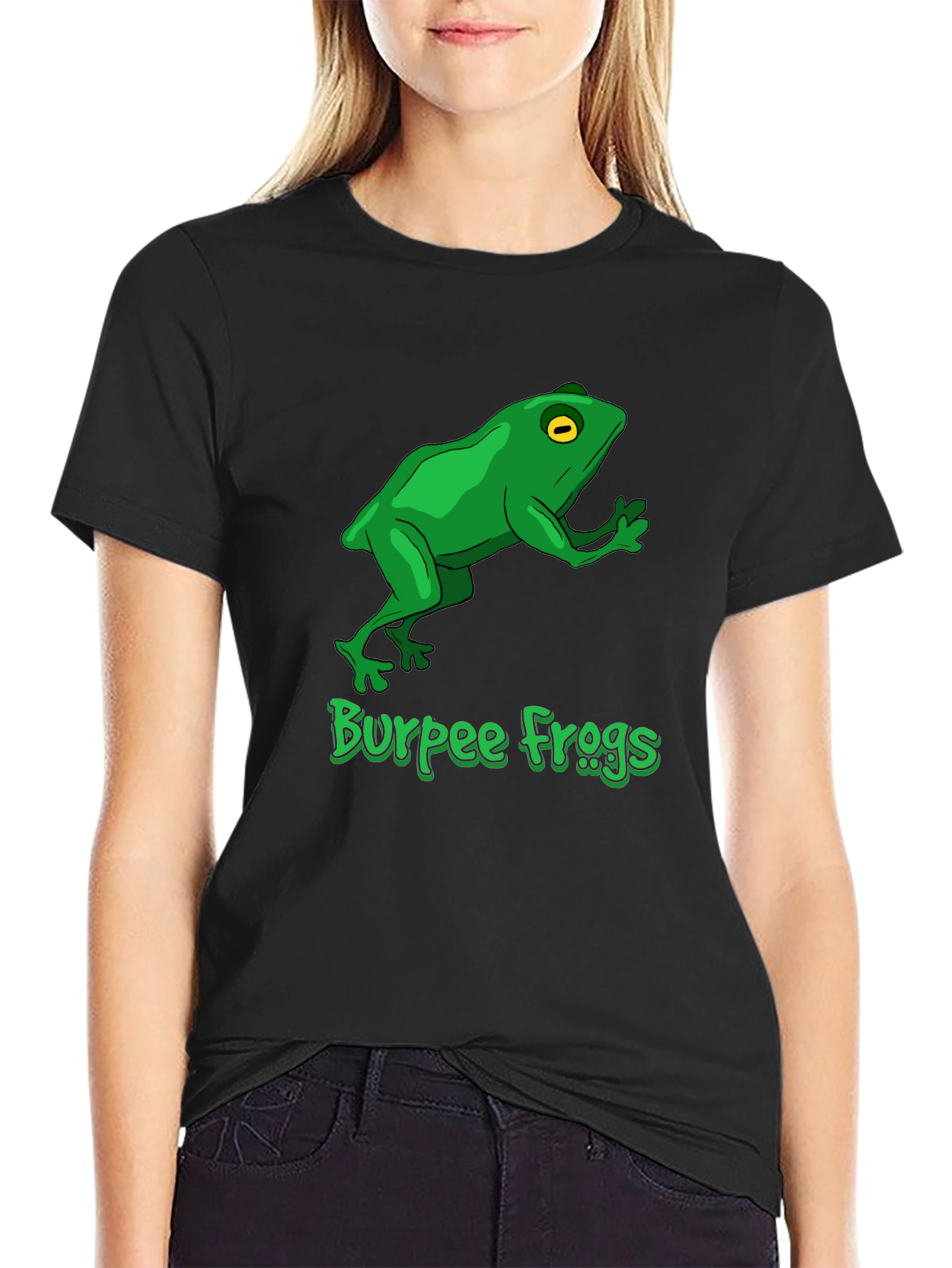 Burpee Frogs Graphic Tee - Black Cotton T-Shirt
