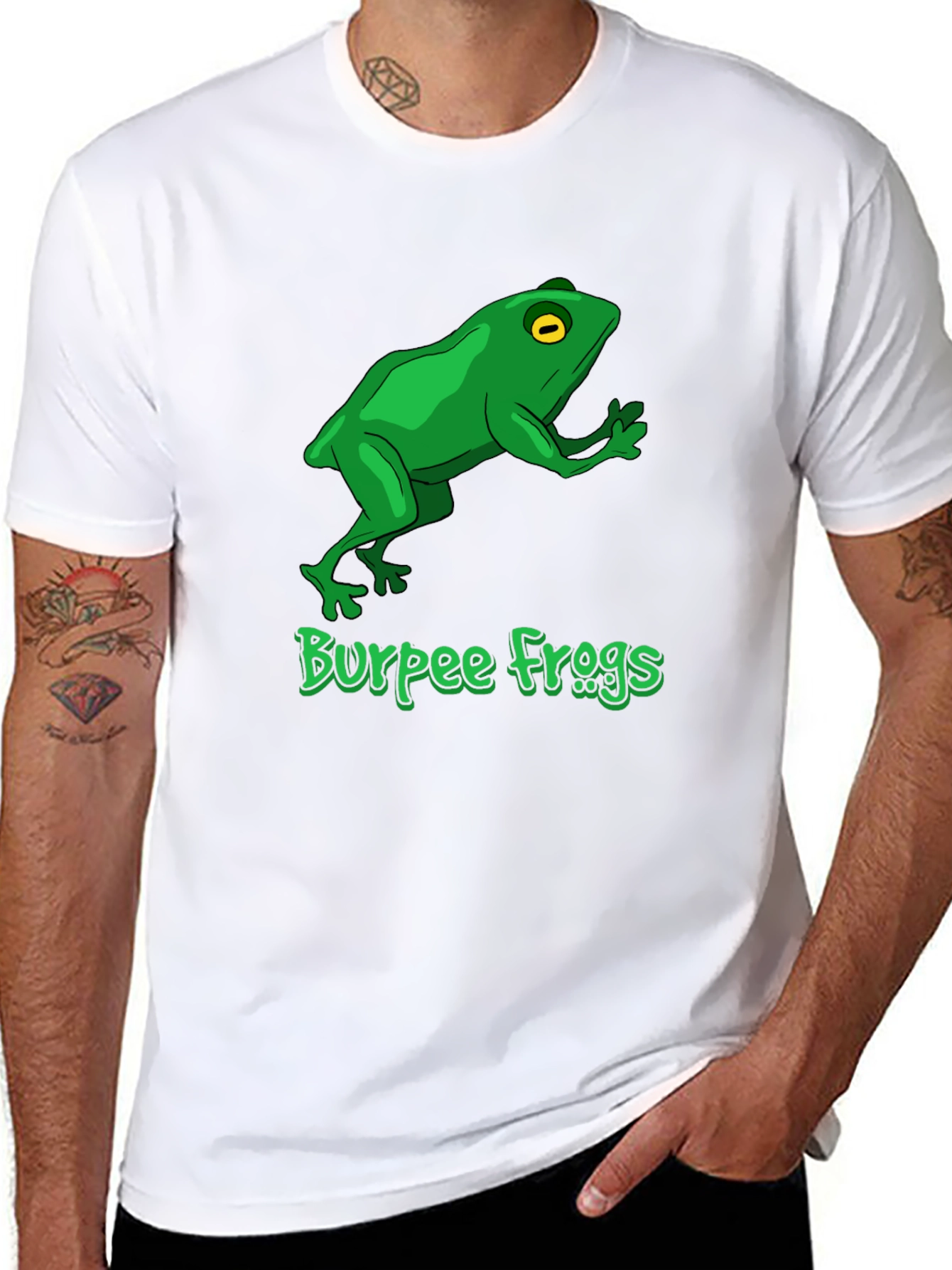 Burpee Frogs Graphic Tee - Black Cotton T-Shirt