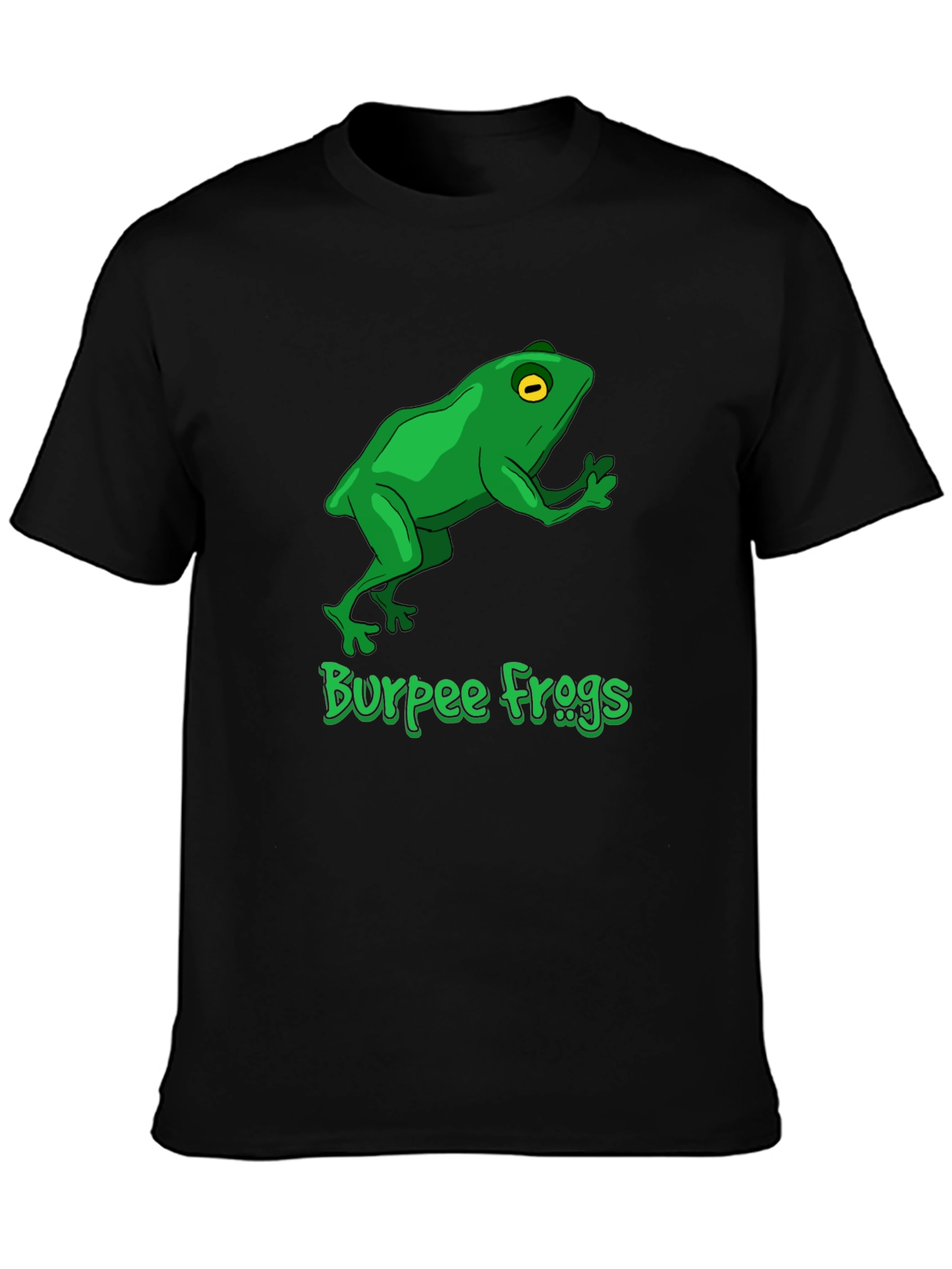Burpee Frogs Graphic Tee - Black Cotton T-Shirt