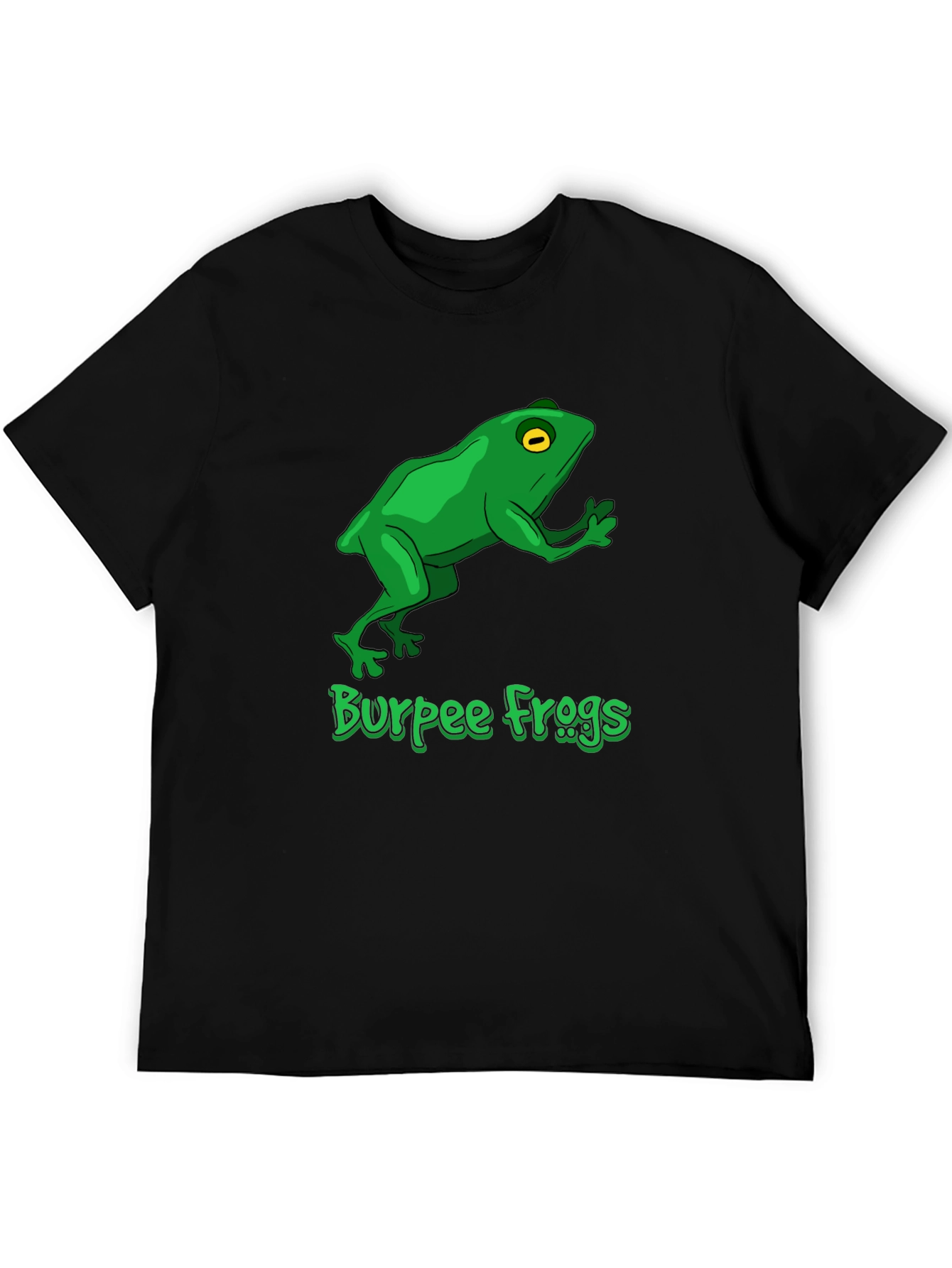 Burpee Frogs Graphic Tee - Black Cotton T-Shirt