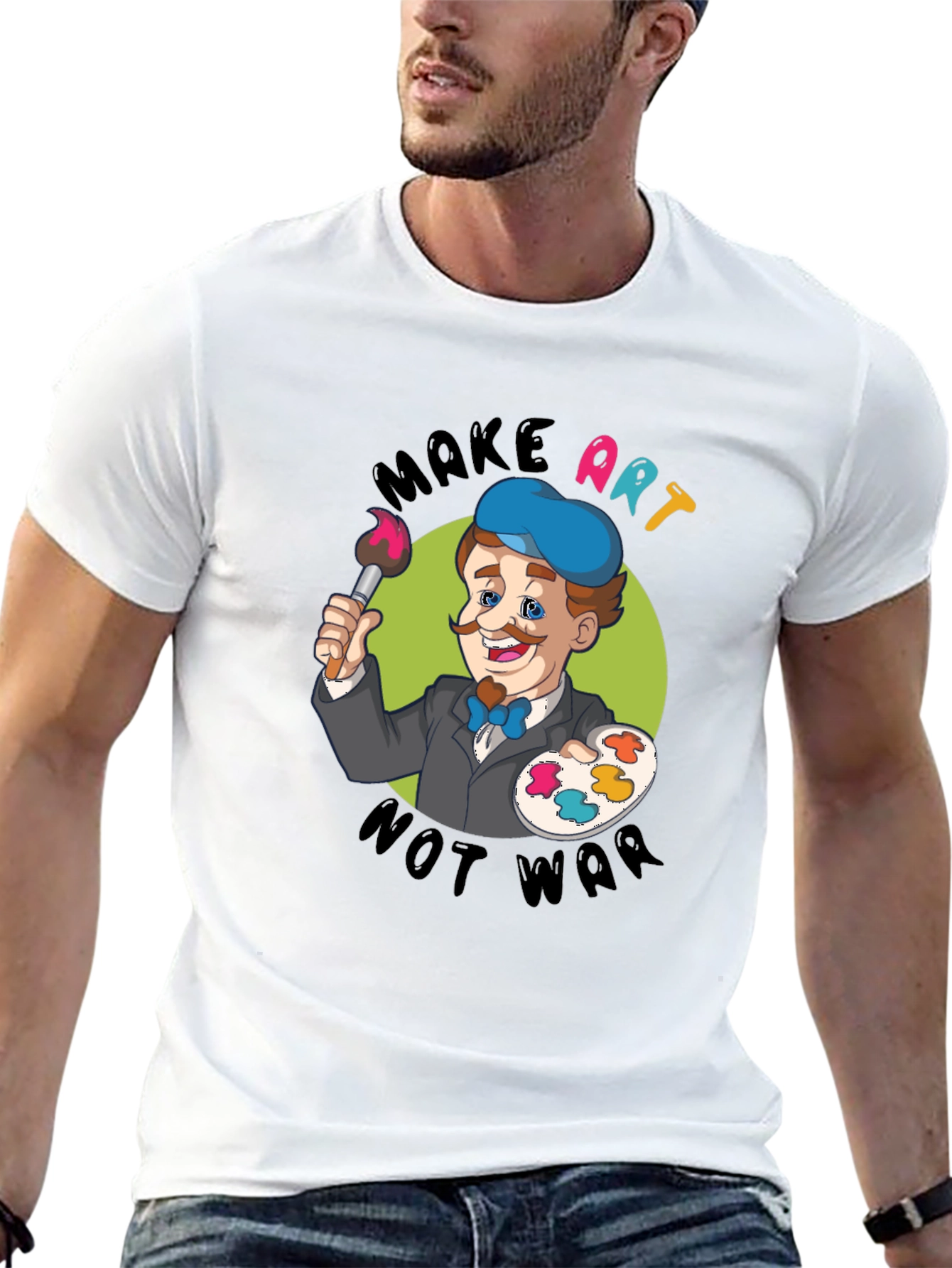 Make Art Not War T-Shirt - Painter Design