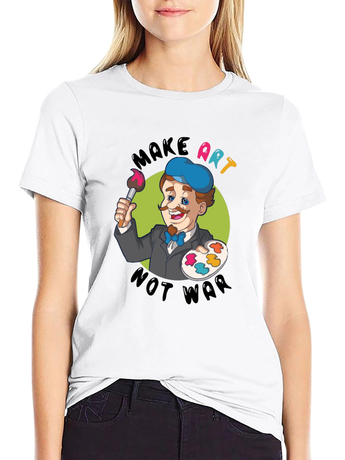 Make Art Not War T-Shirt - Painter Design