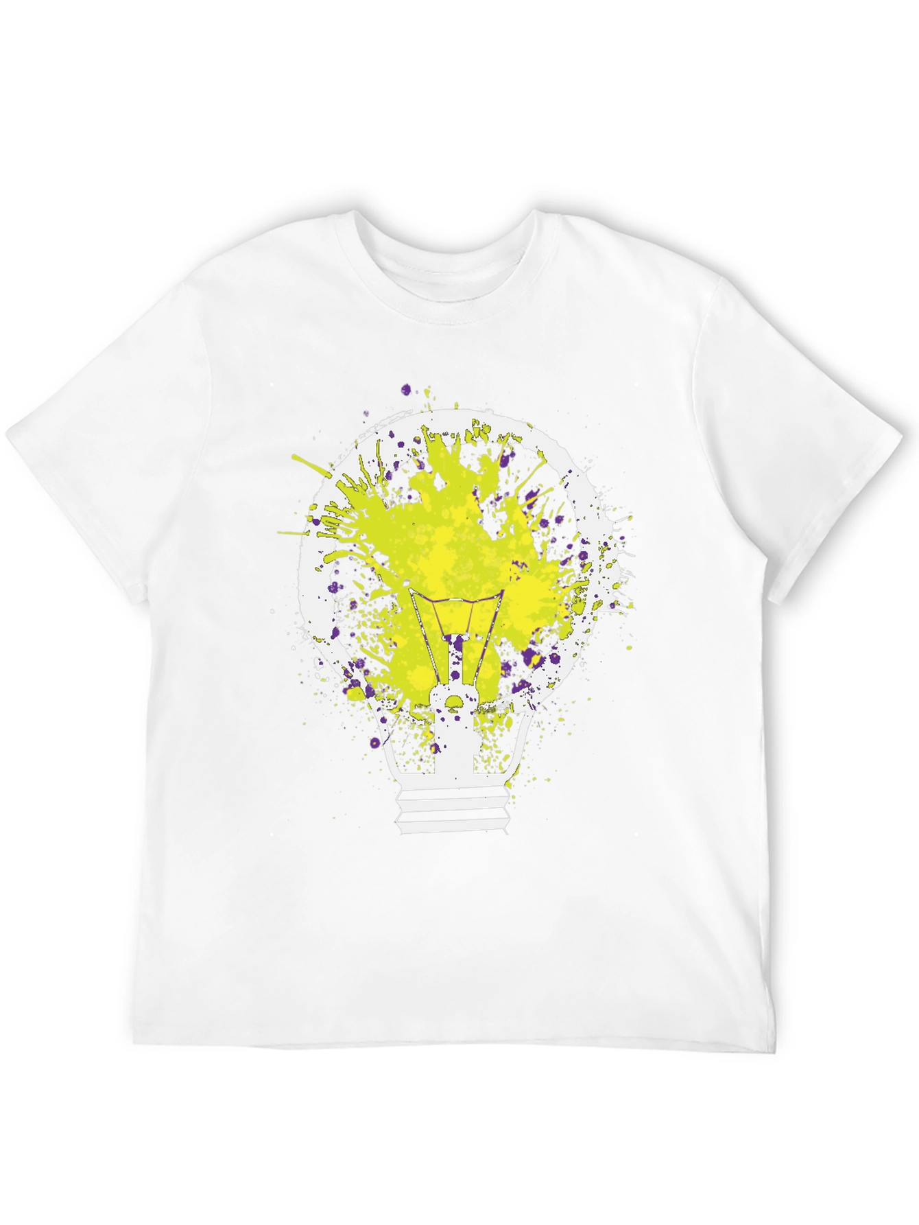 Idea Bulb Splatter Graphic Tee - Mens Black T-Shirt