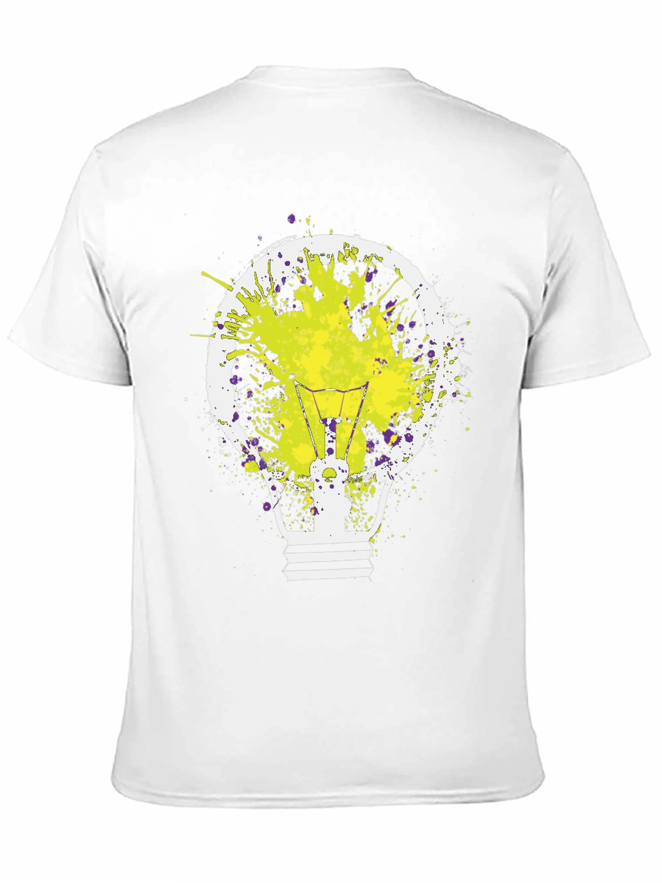 Idea Bulb Splatter Graphic Tee - Mens Black T-Shirt