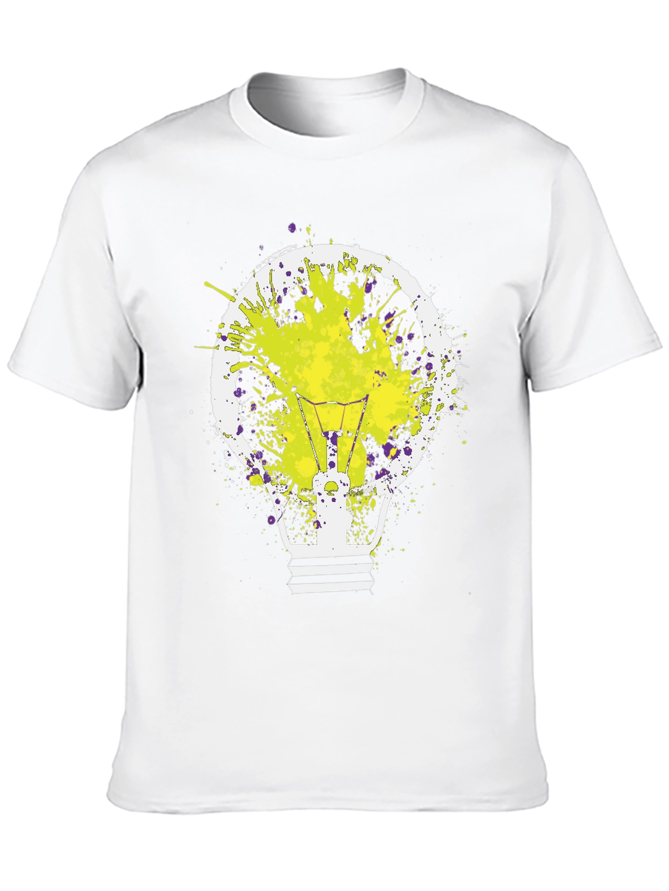 Idea Bulb Splatter Graphic Tee - Mens Black T-Shirt