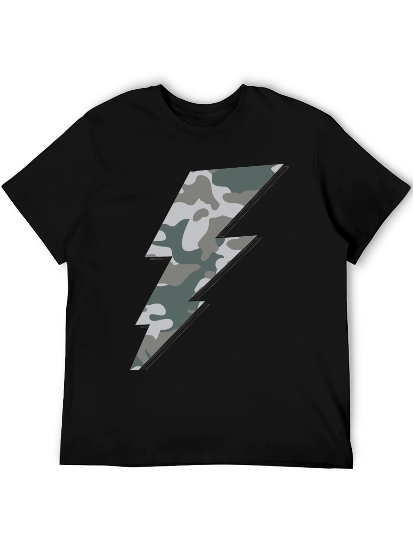 Camo Bolt Graphic Tee - Stylish Mens Casual Shirt